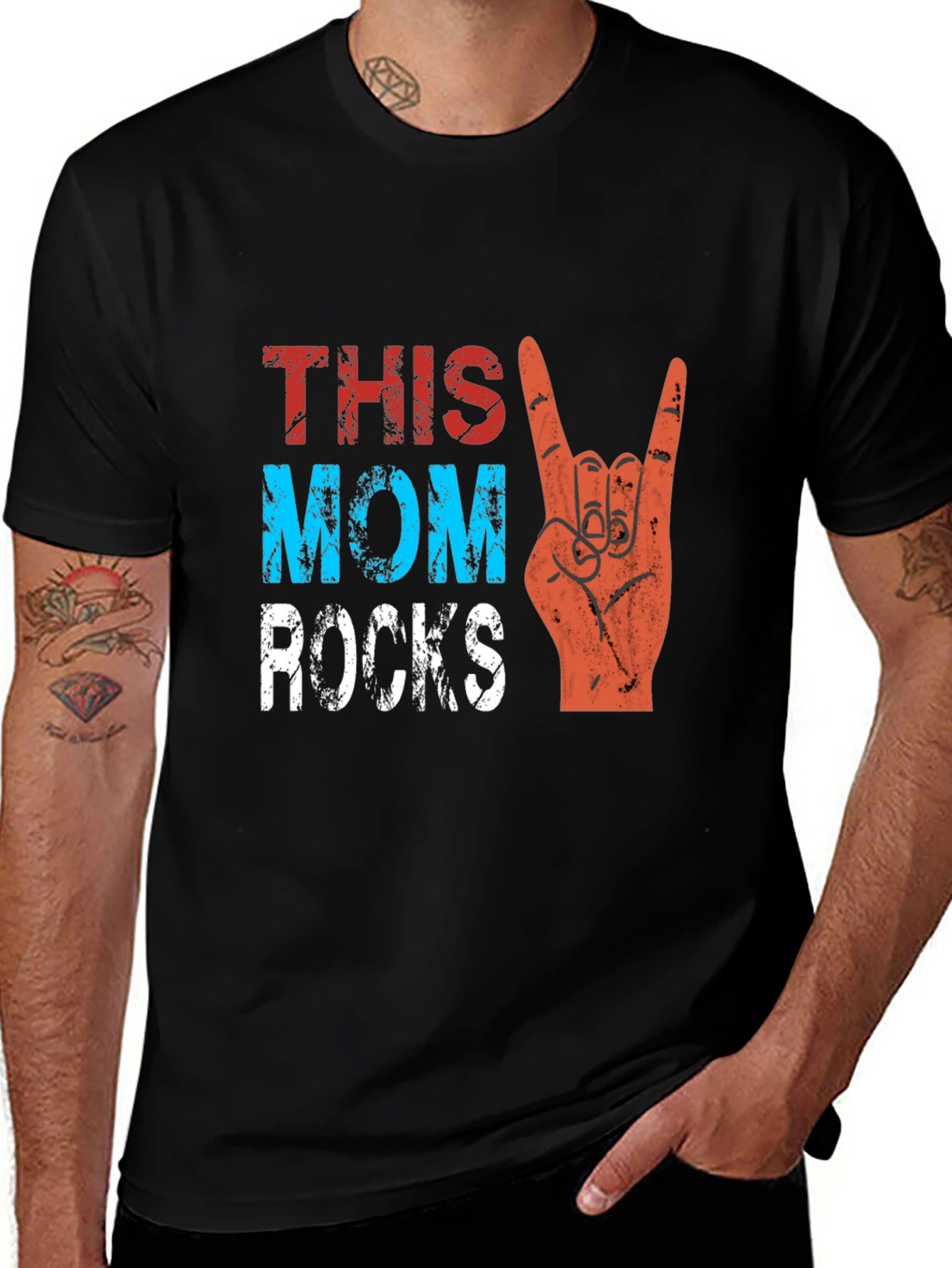 Variant 20 of This Mom Rocks Graphic T-Shirt - Novelty Tee