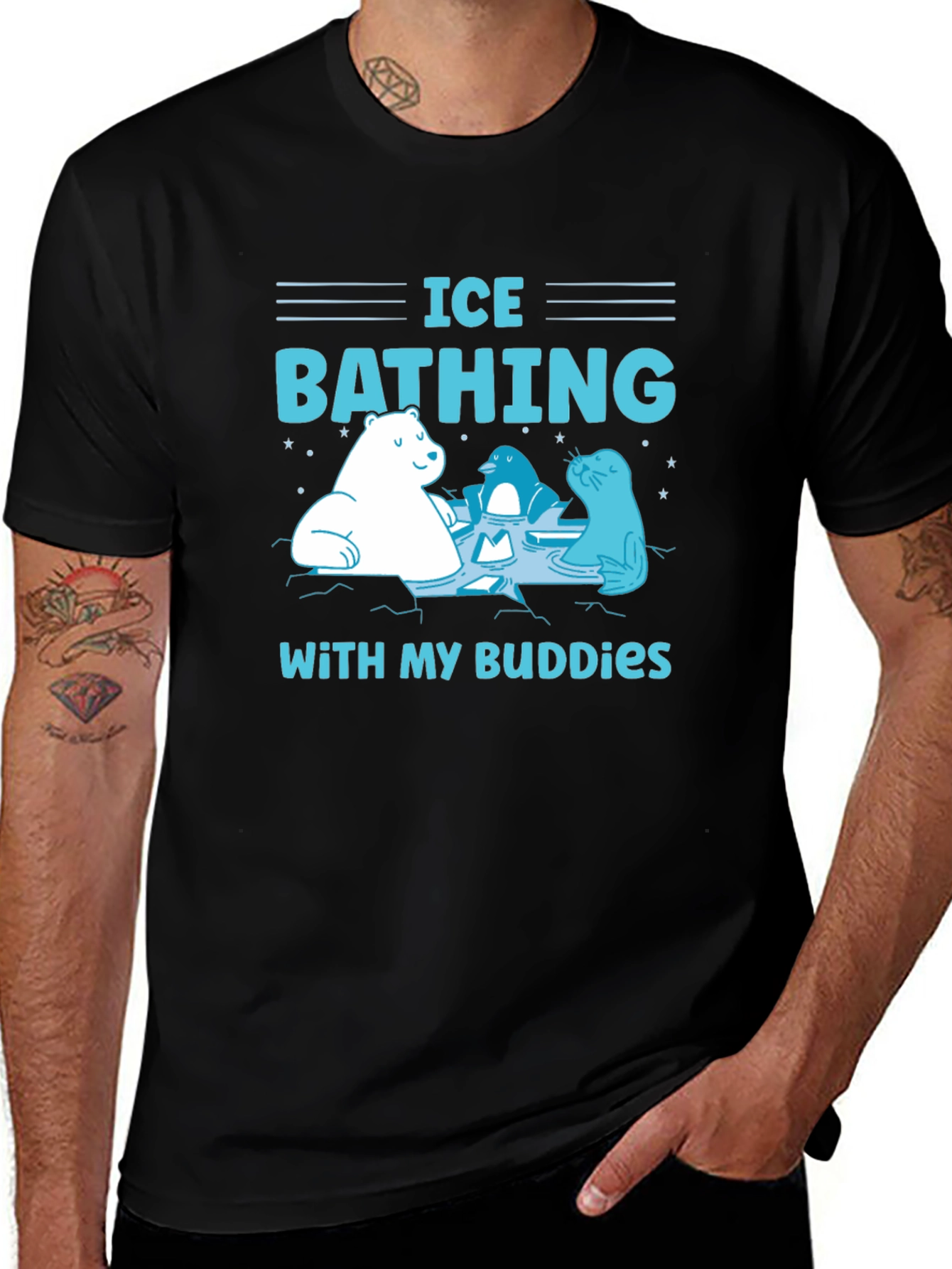 Ice Bathing Buddies T-Shirt - Funny Animal Tee