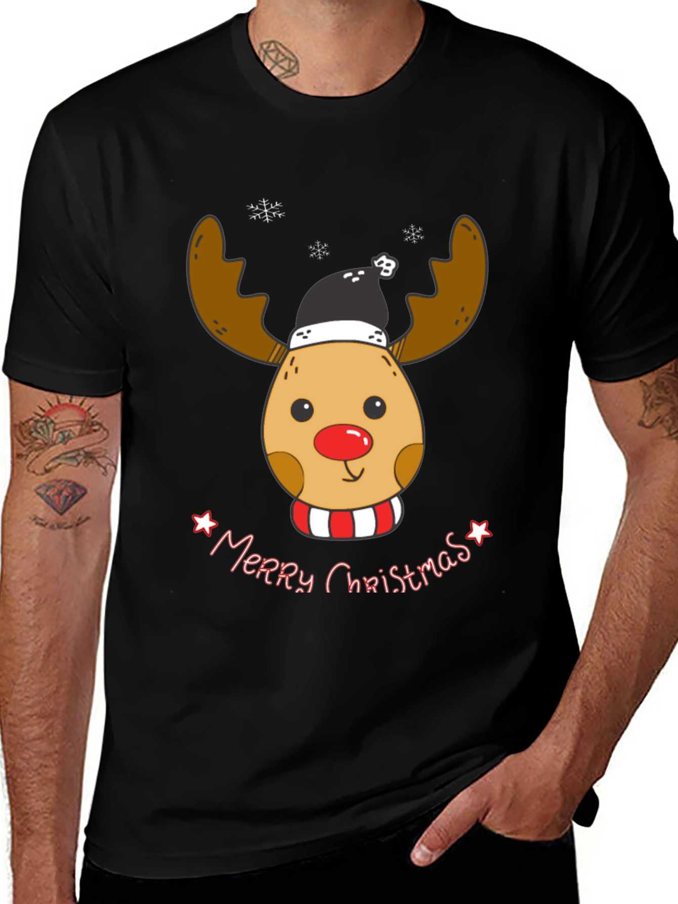 Variant 30 of Festive Reindeer Merry Christmas Graphic T-Shirt
