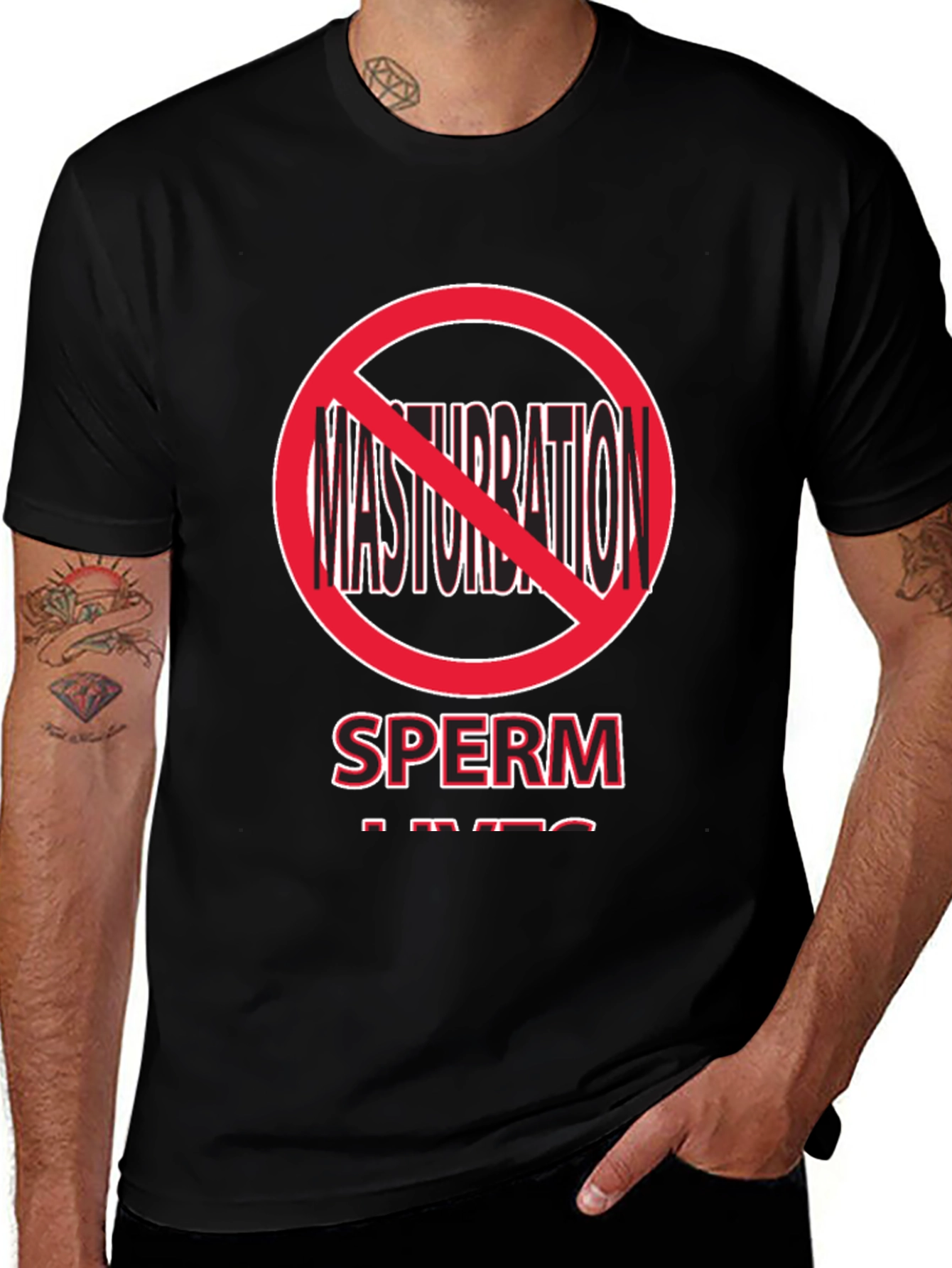Variant 26 of Sperm Lives Novelty T-Shirt - Funny Graphic Tee