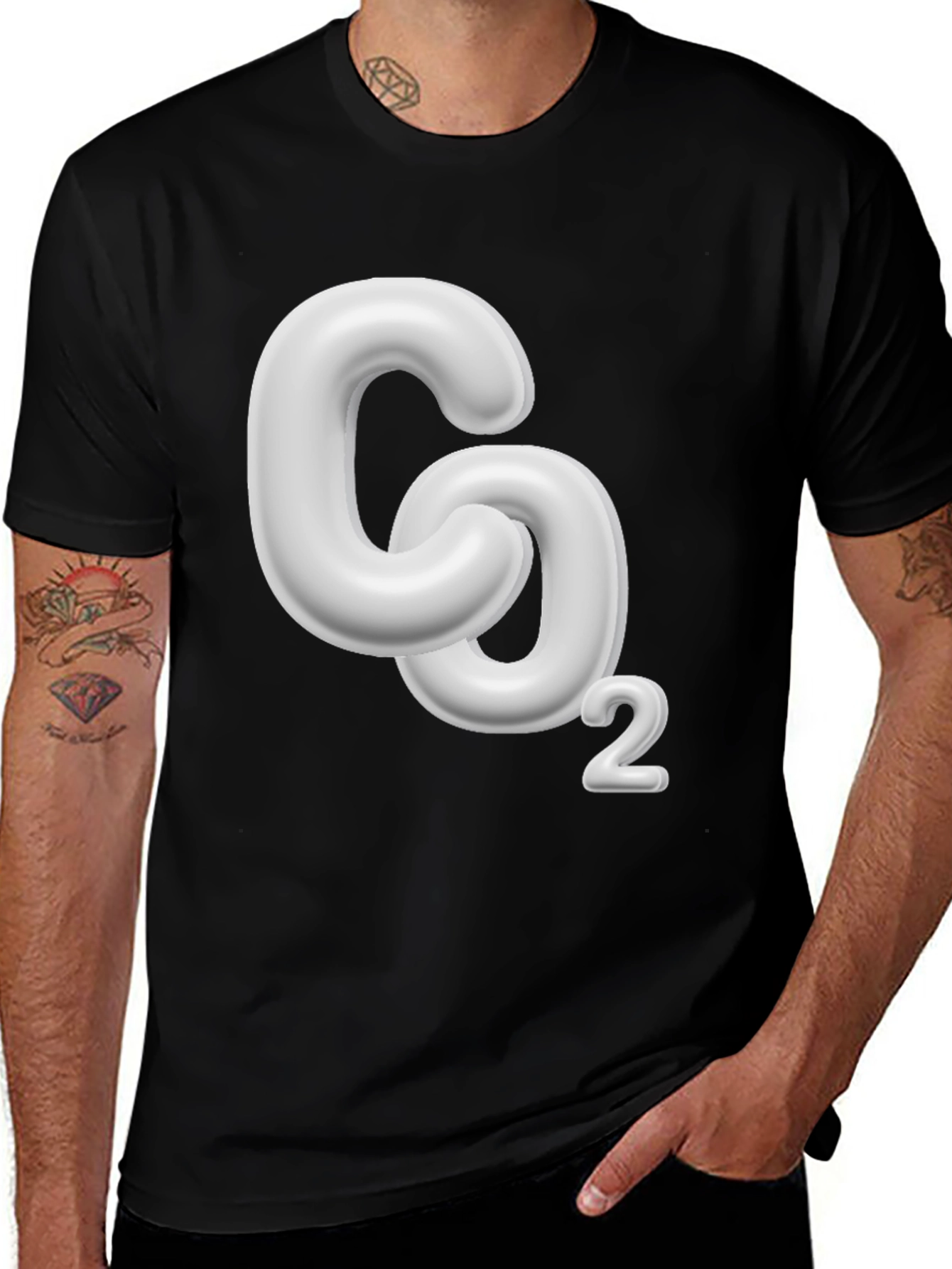 Variant 19 of CO2 Molecule Graphic Black T-Shirt