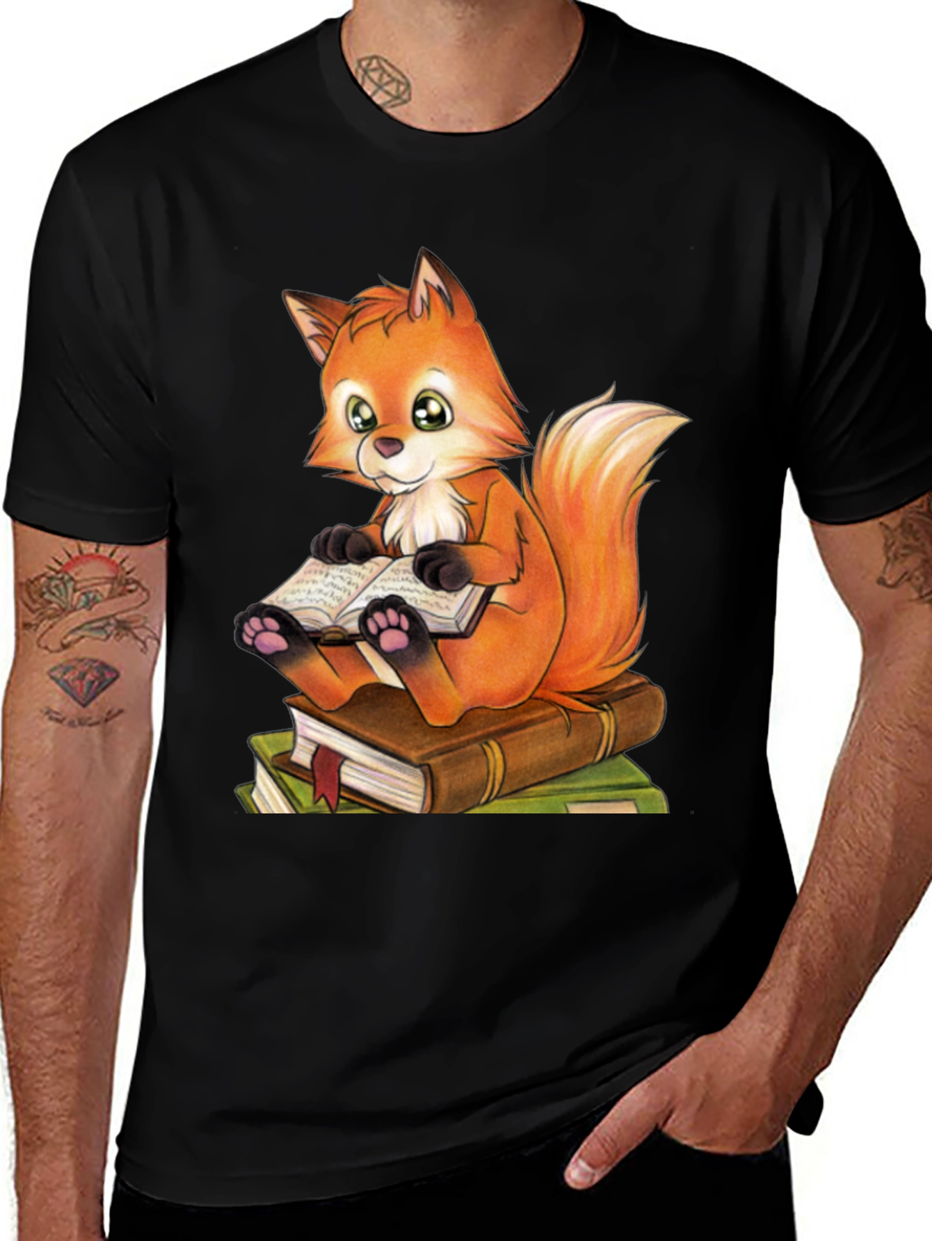 Variant 25 of Fox Reading Book T-Shirt - Cute Animal Graphic Tee