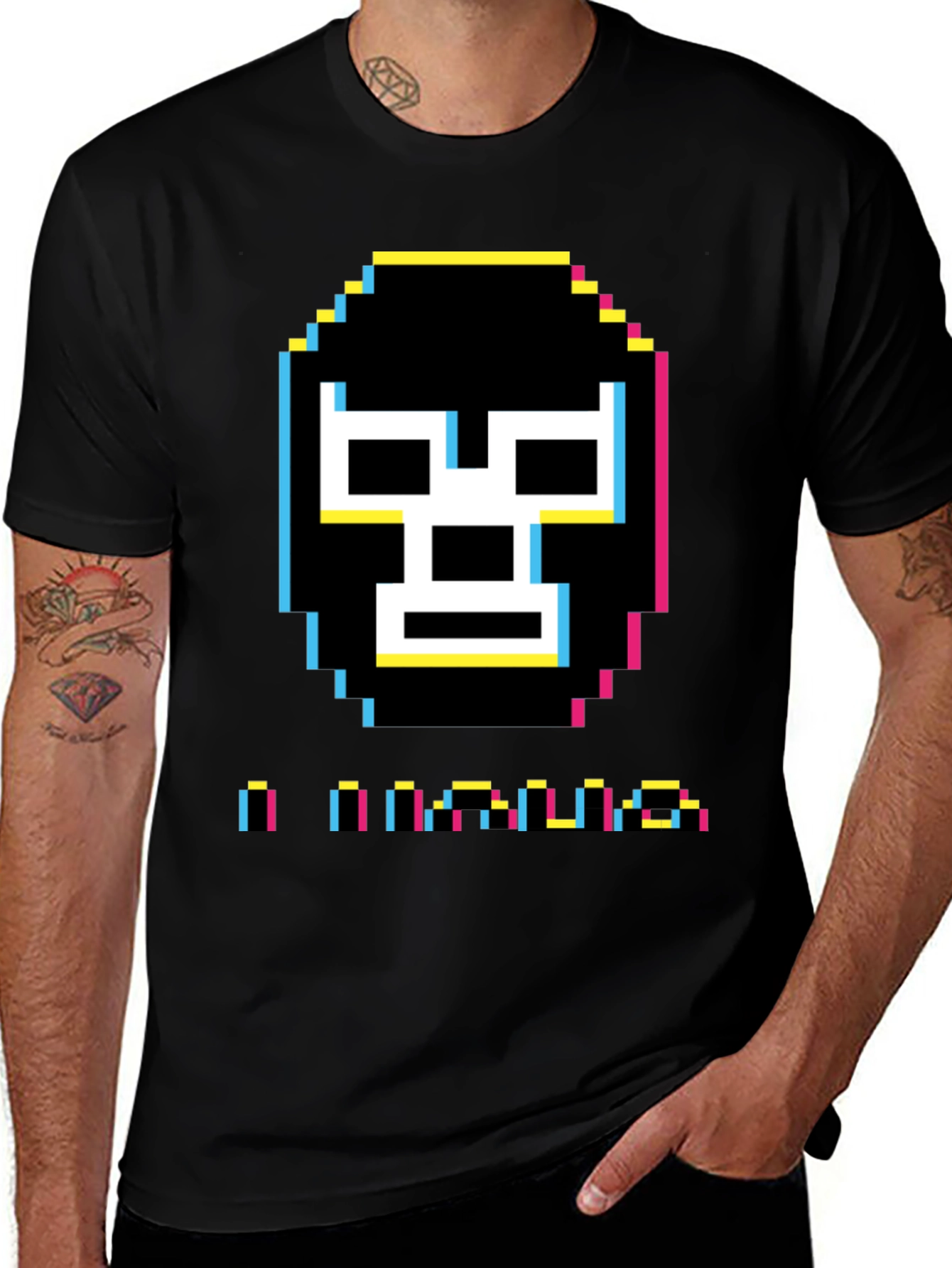 Variant 20 of Pixel Luchador Mask T-Shirt