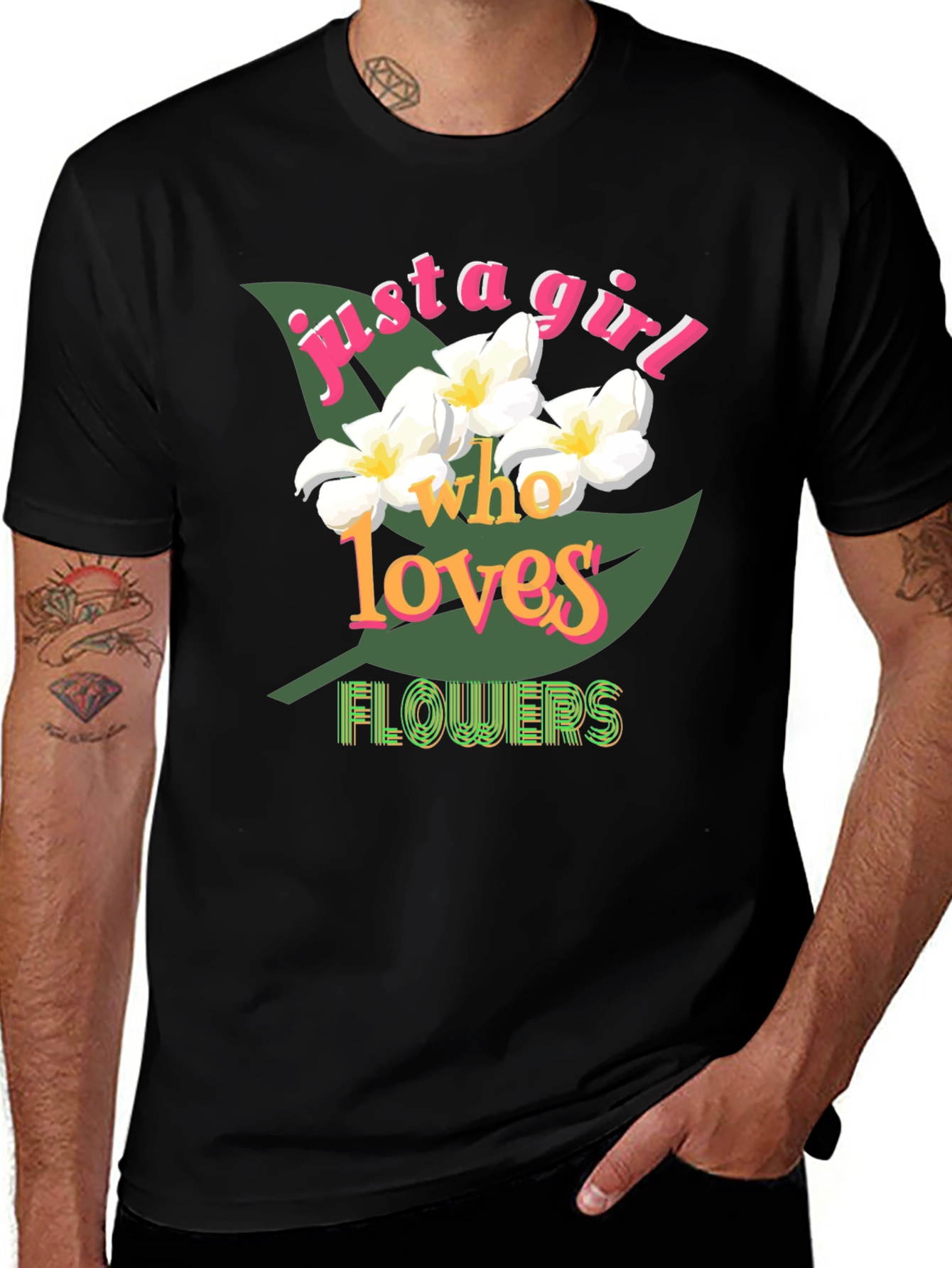 Variant 20 of Floral Lover T-Shirt: Just a Girl Who Loves Flowers