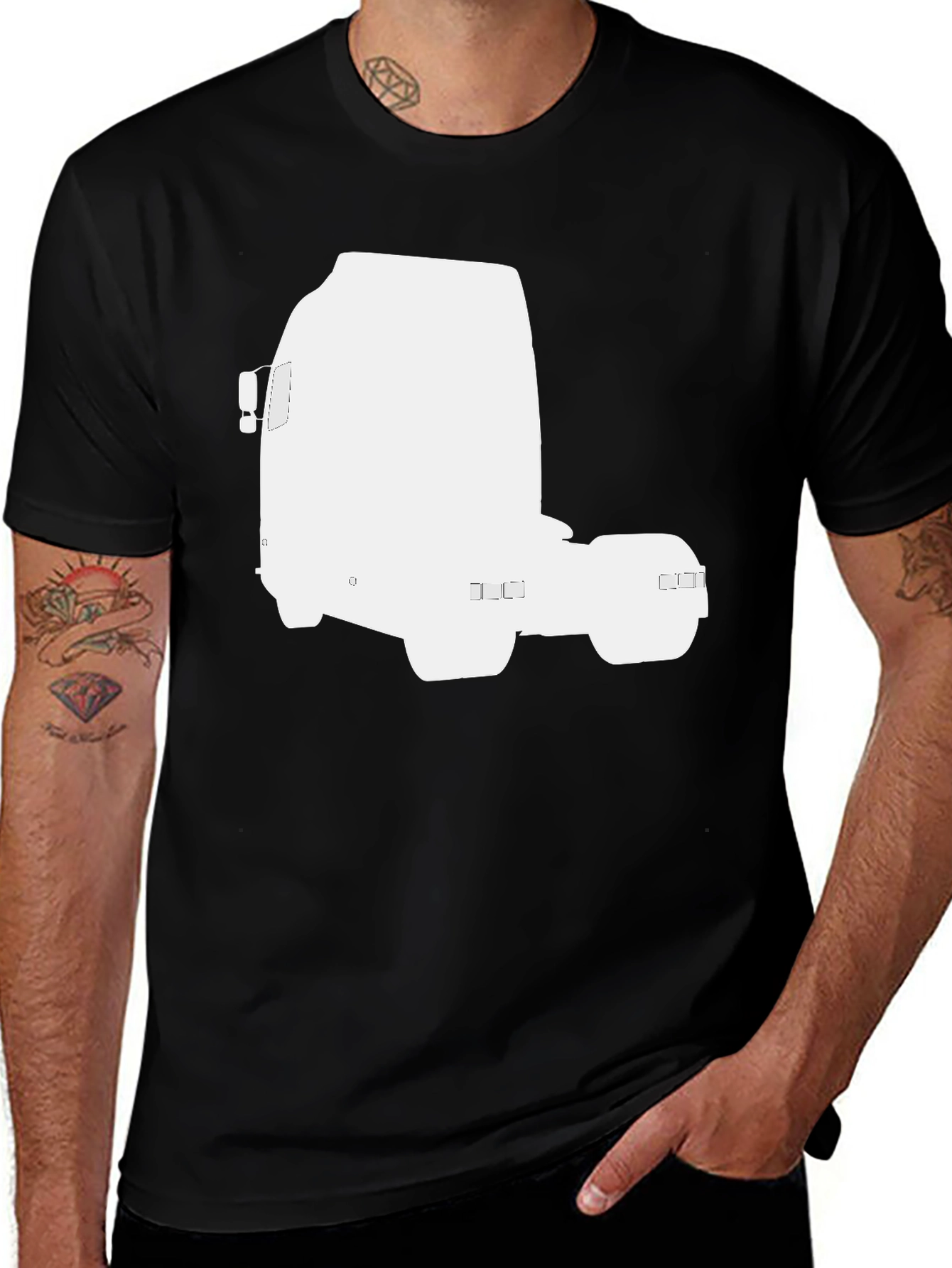 Variant 10 of Truck Silhouette T-Shirt - Classic Black Tee