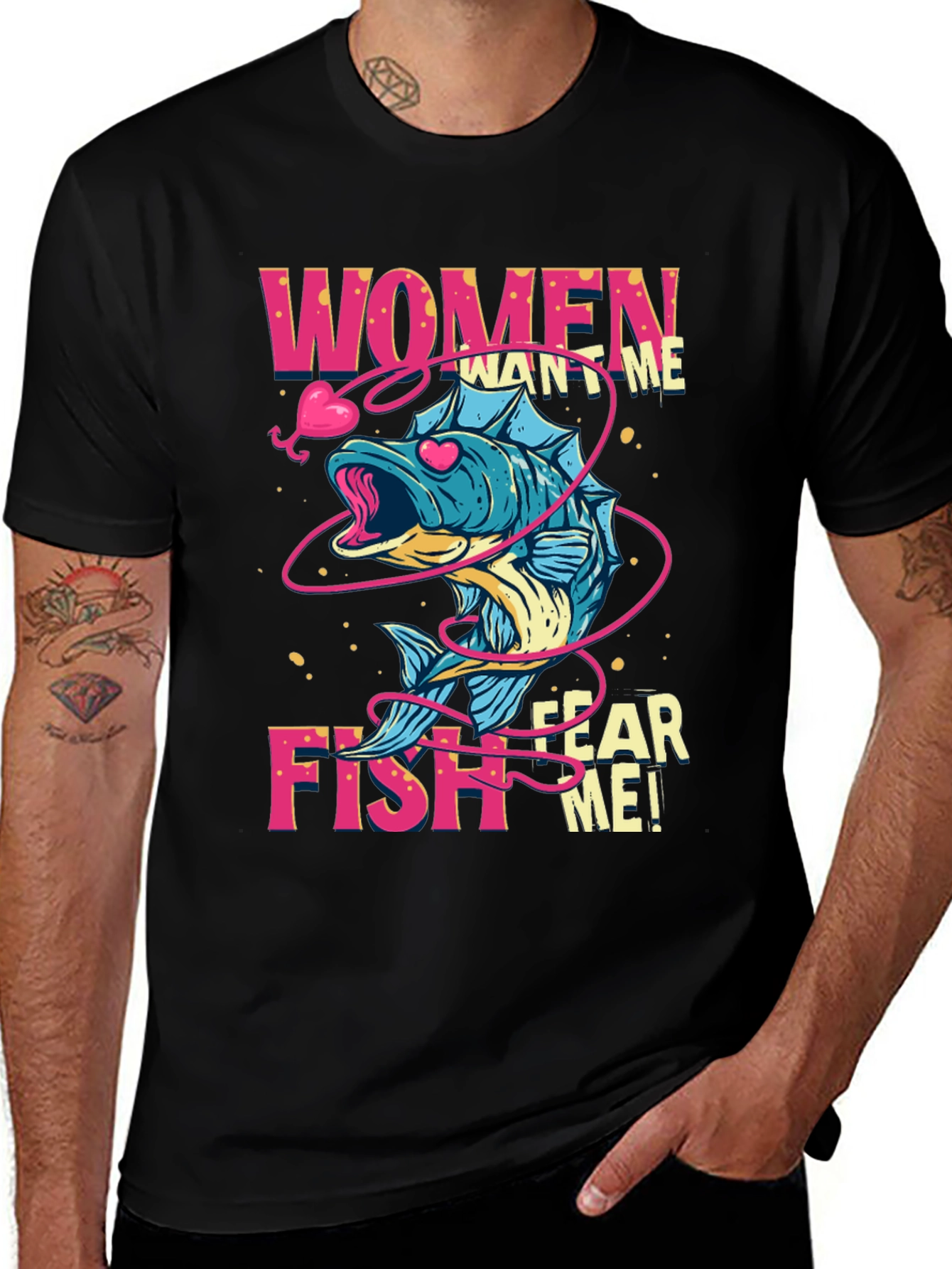 Variant 24 of Women Want Me Fish Fear Me Graphic Tee