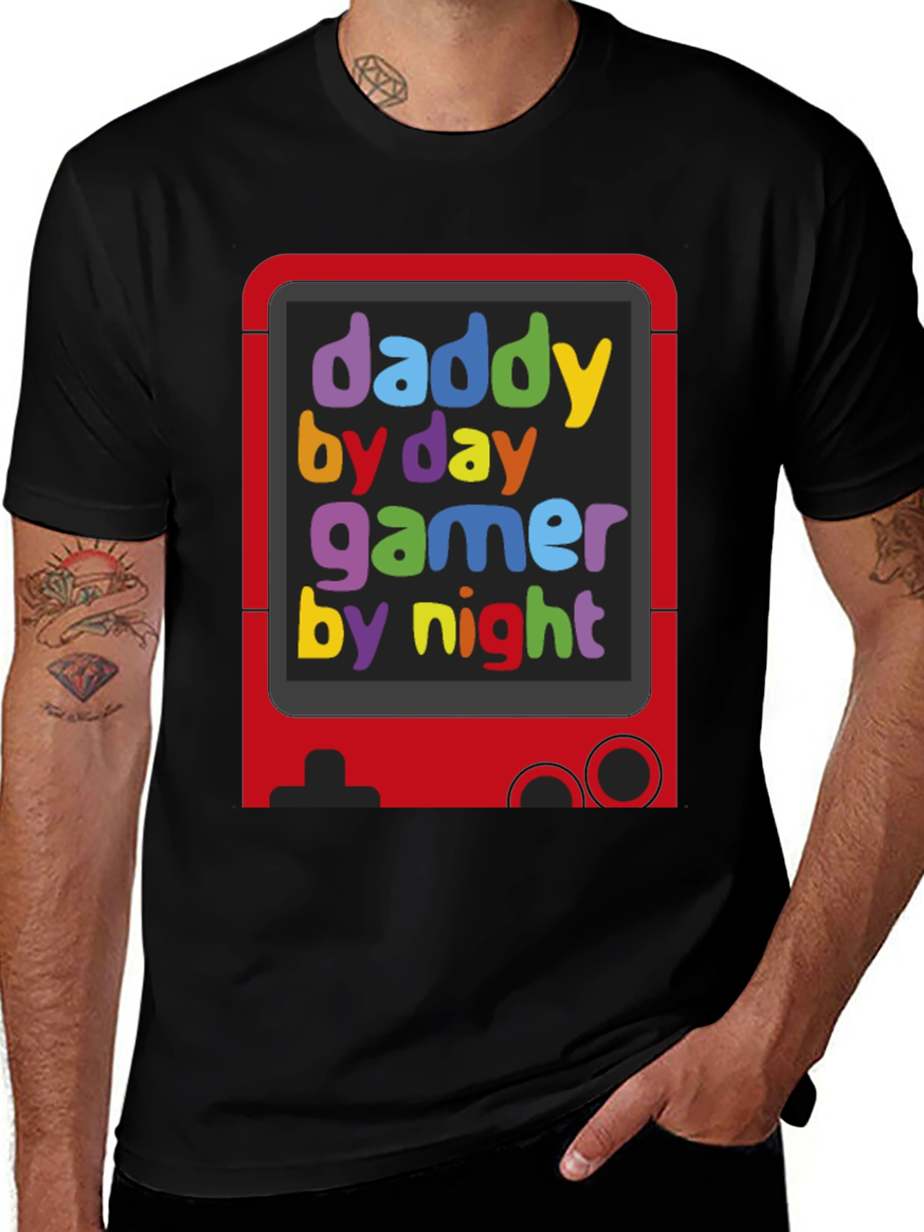 Variant 25 of Daddy by Day Gamer by Night Black T-Shirt