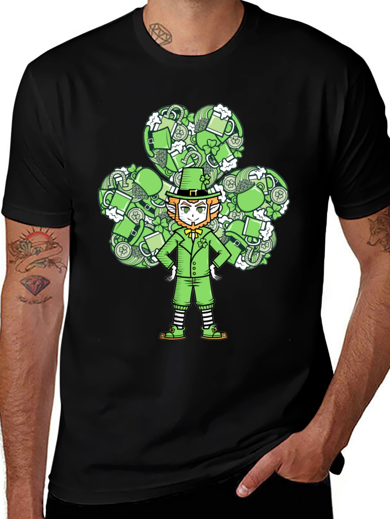 Leprechaun Clover T-Shirt: St. Patrick's Day Luck!