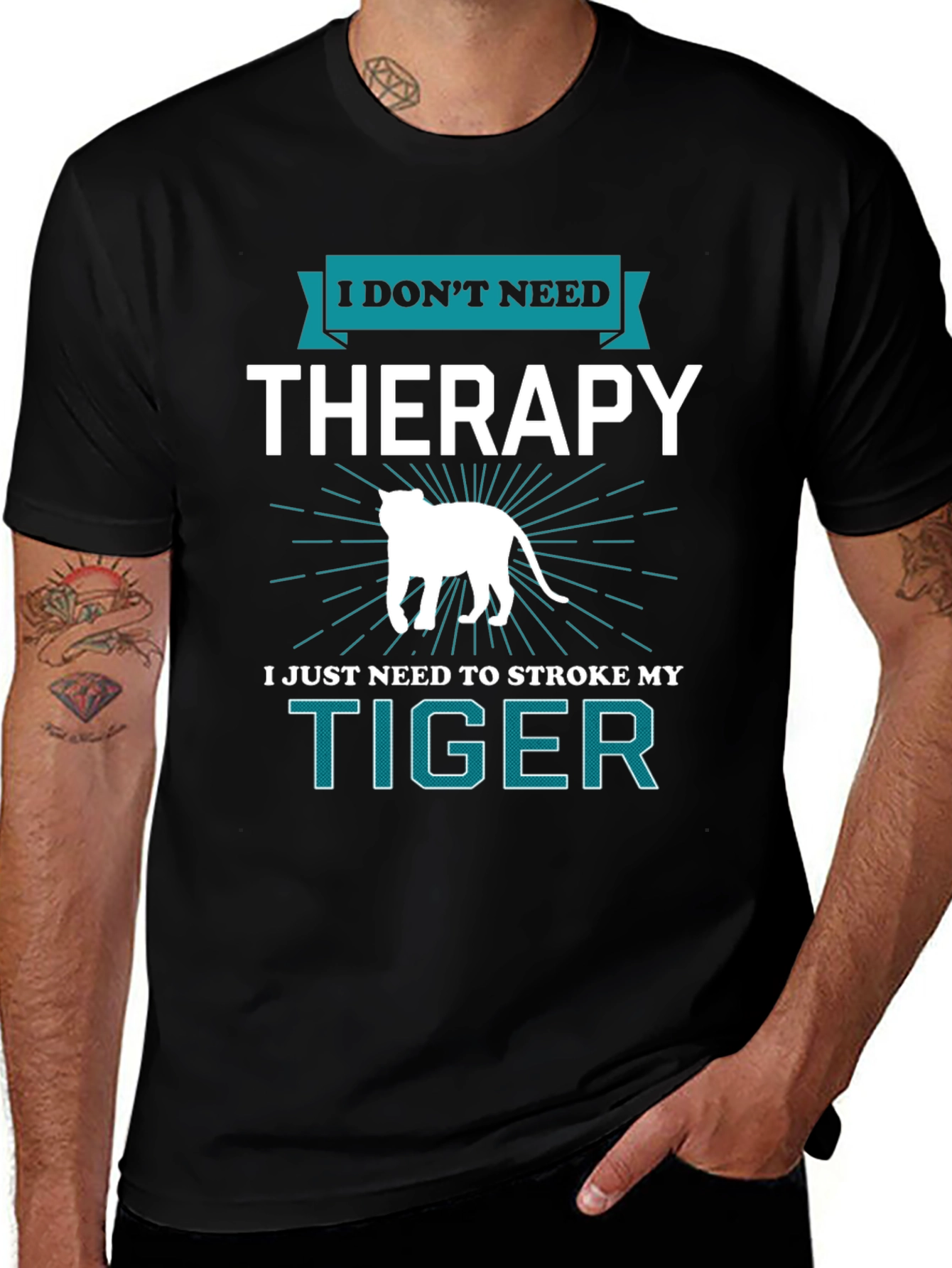 Variant 2 of I Don't Need Therapy Tiger Graphic Tee