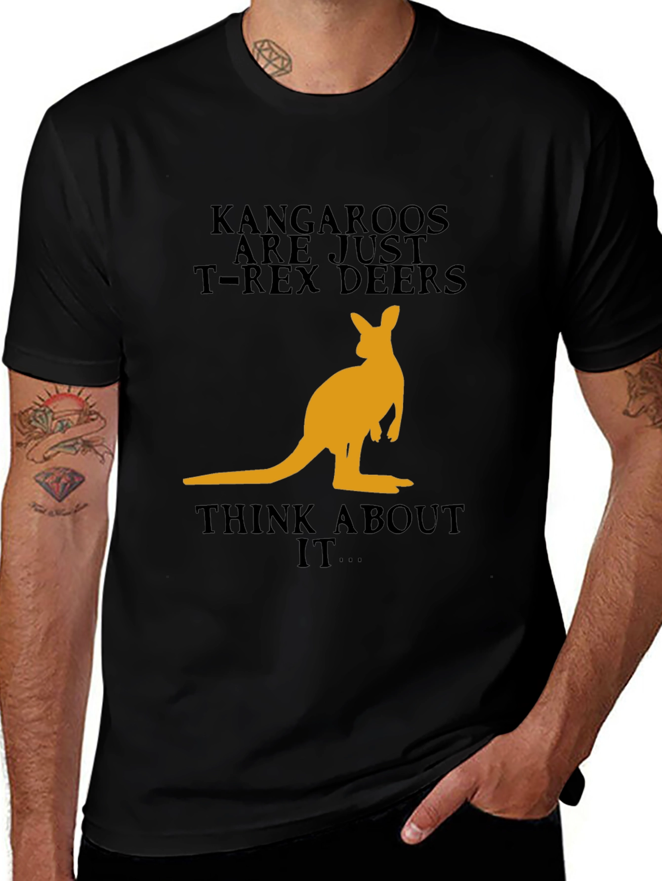Variant 18 of Kangaroo T-Rex Deer Graphic T-Shirt