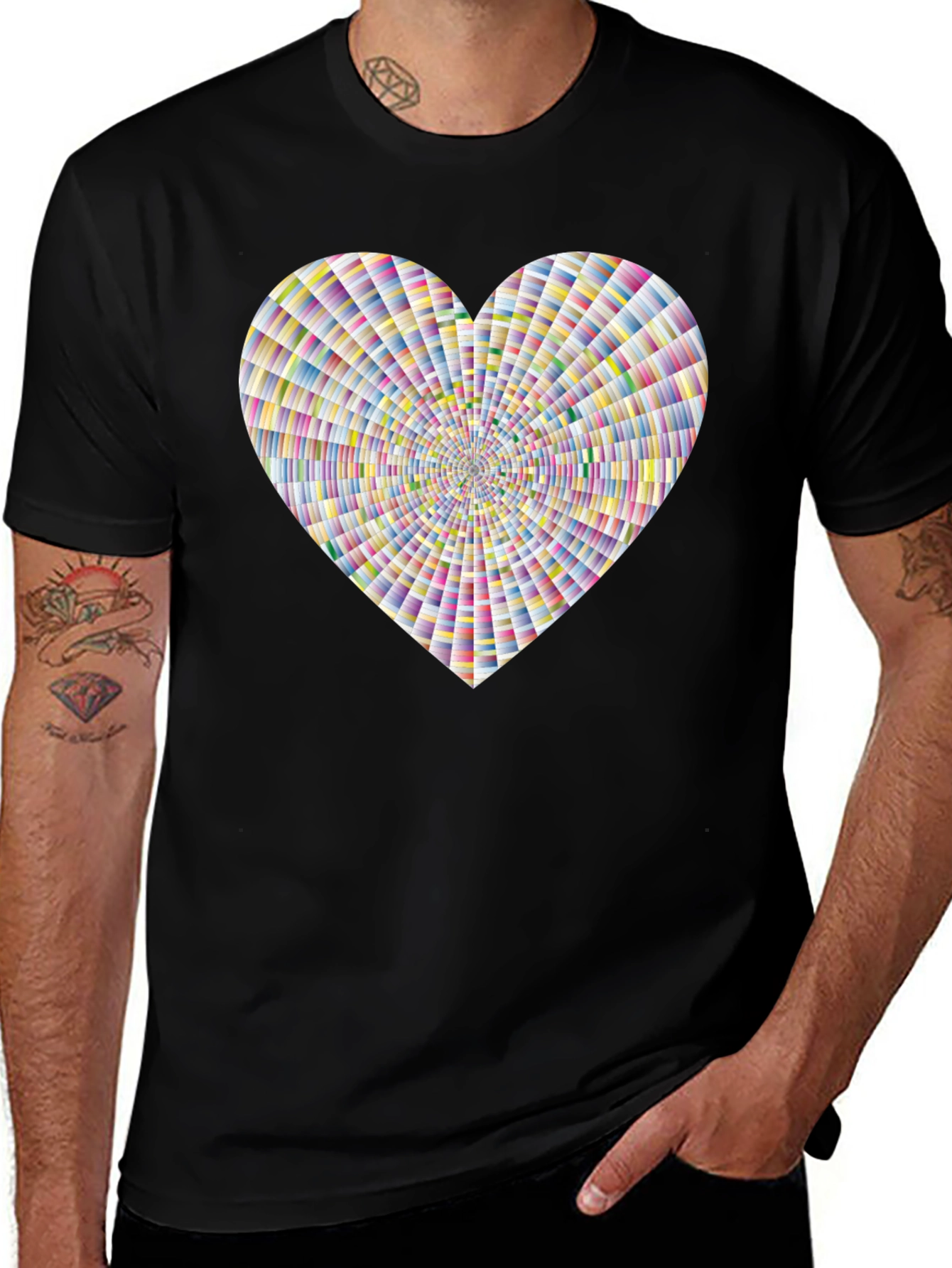 Variant 28 of Vibrant Geometric Heart Graphic Tee