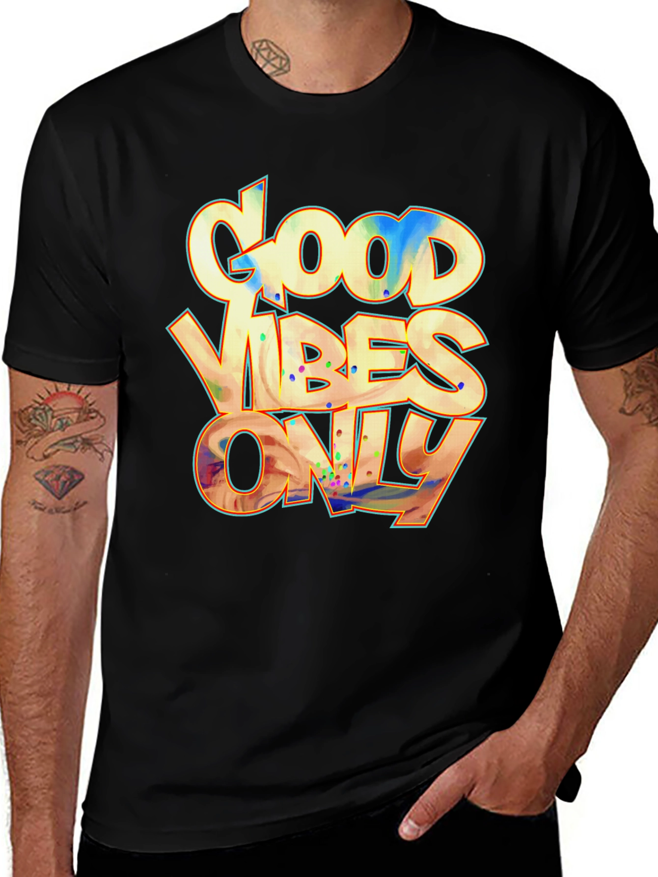 Variant 19 of Good Vibes Only Black T-Shirt