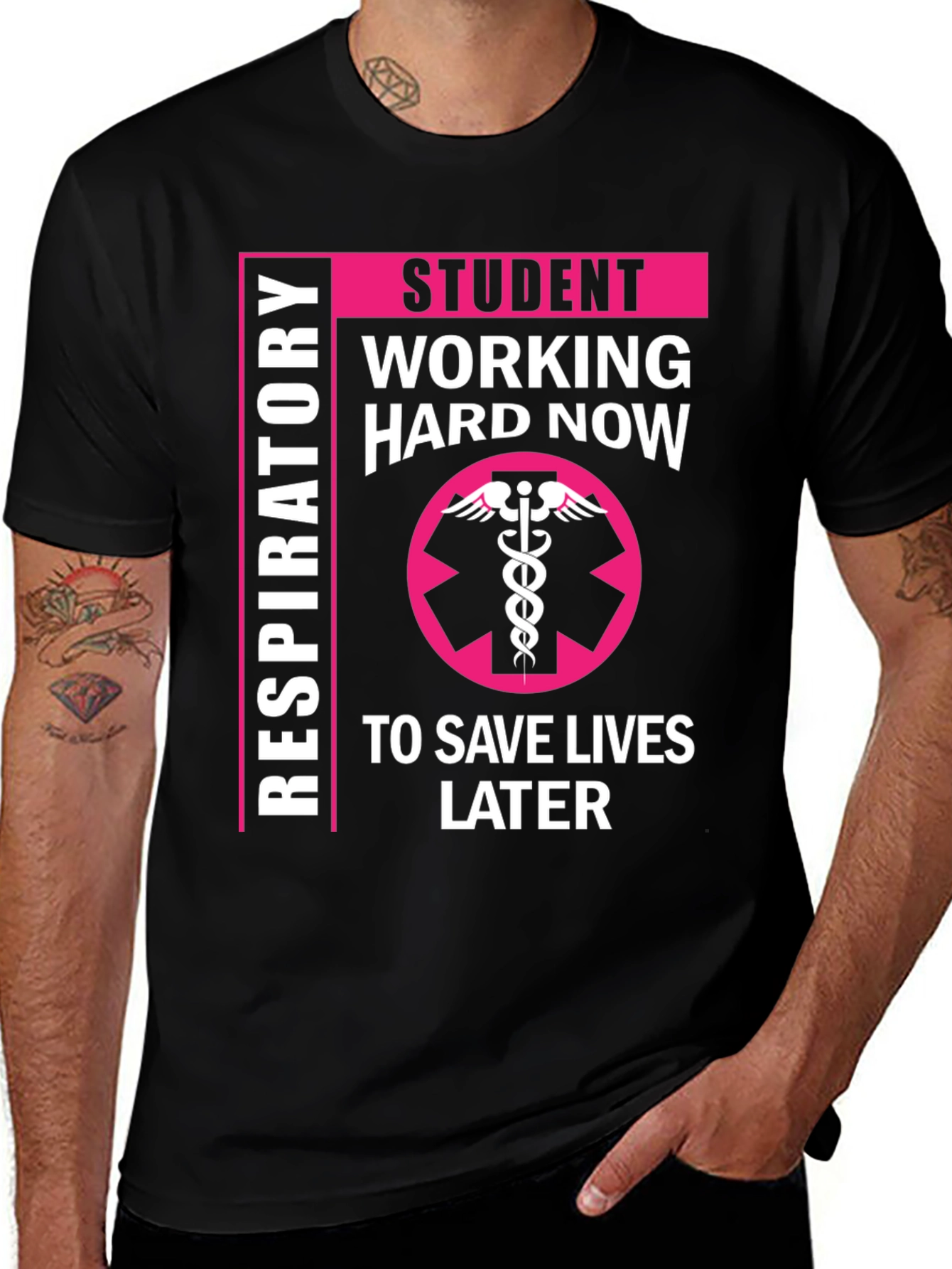 Variant 4 of Respiratory Student Save Lives T-Shirt