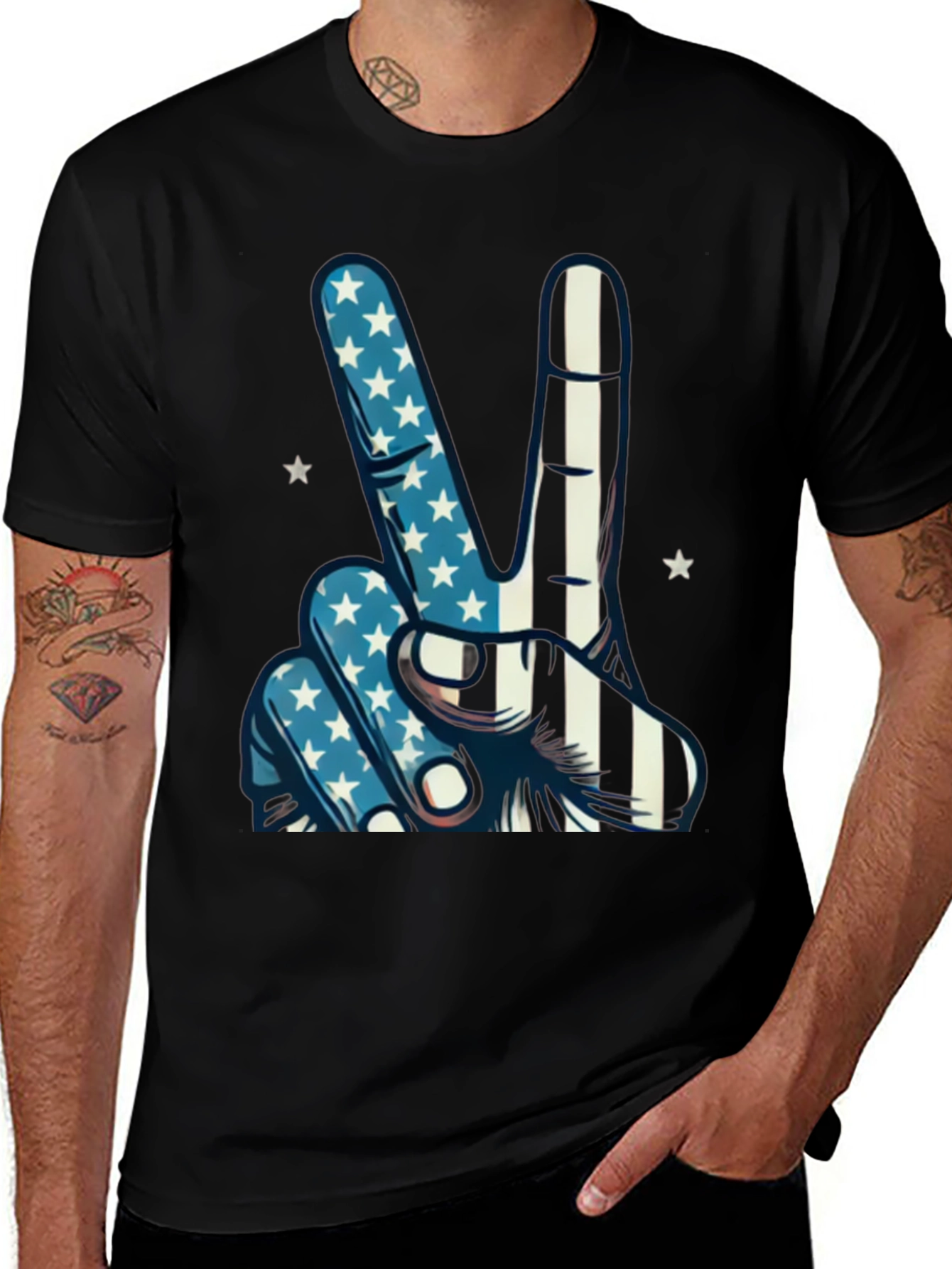 Variant 5 of Patriotic Peace Sign T-Shirt