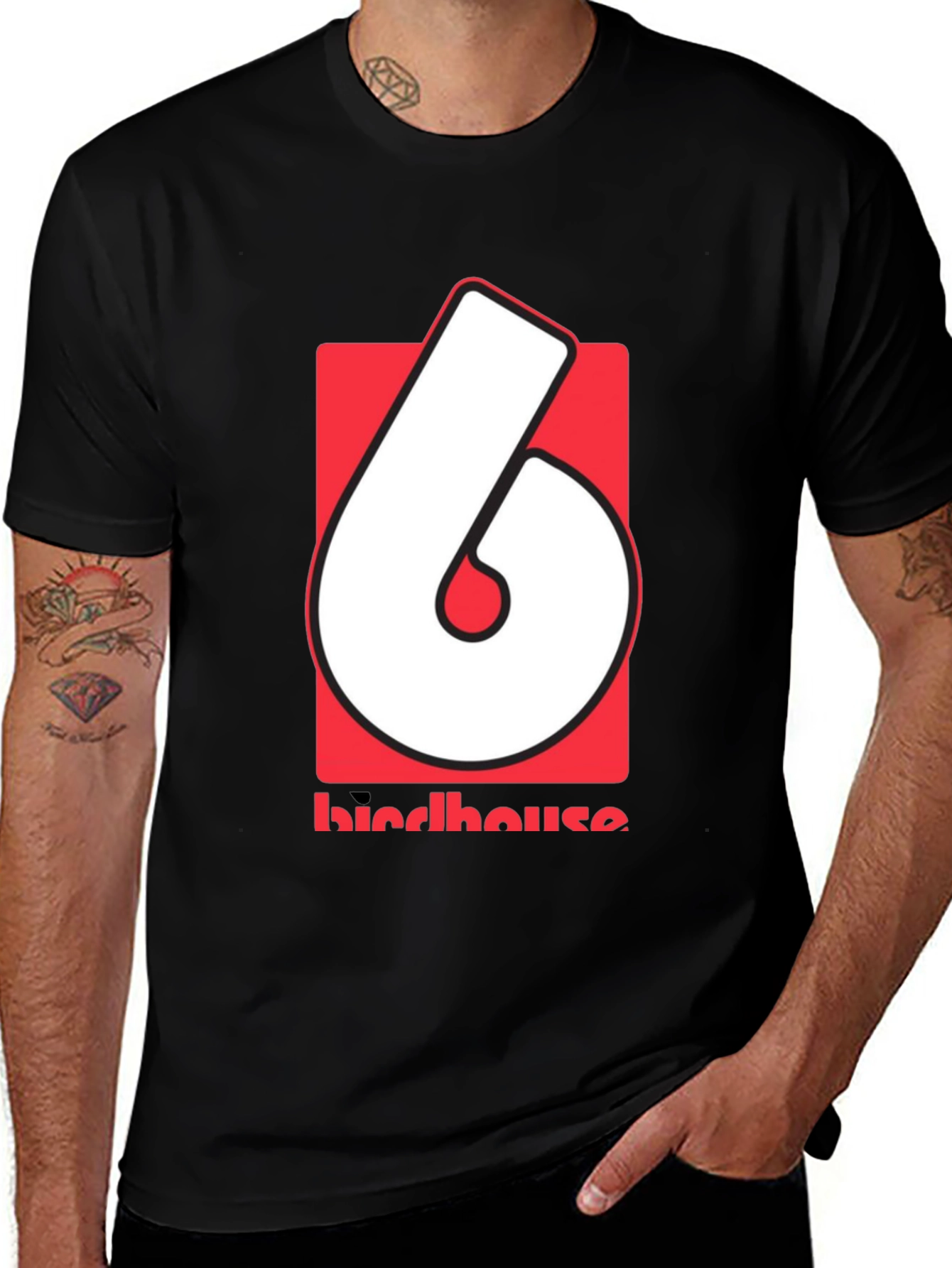 Variant 26 of Birdhouse Skateboards T-Shirt Black Red White Graphic Tee