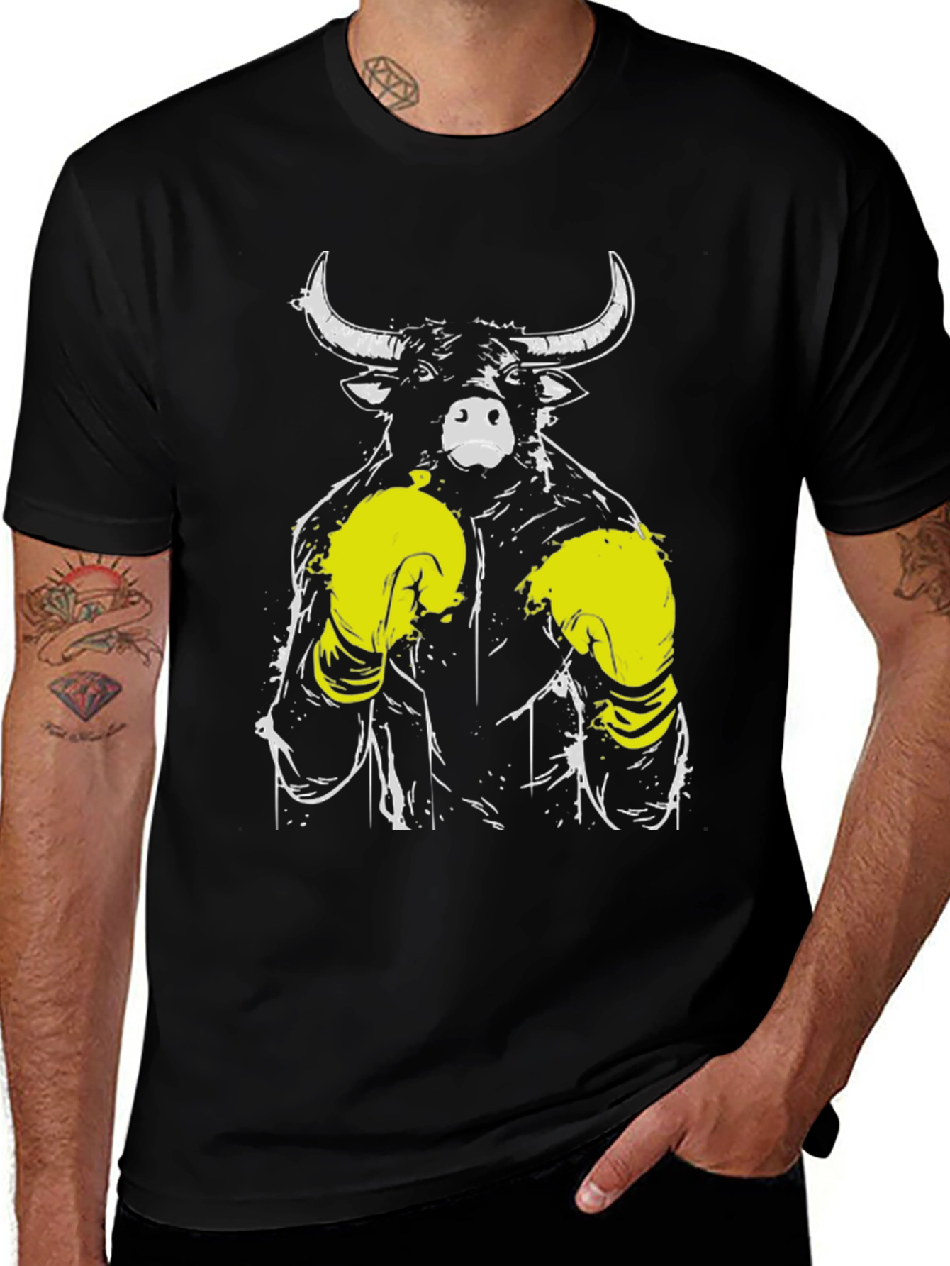 Variant 16 of Bull Boxer Graphic Tee - Men's Black T-Shirt