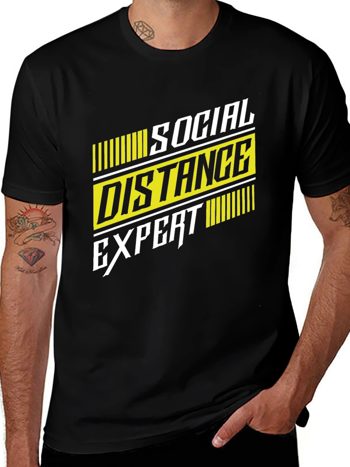Variant 8 of Social Distance Expert Graphic Tee - Black