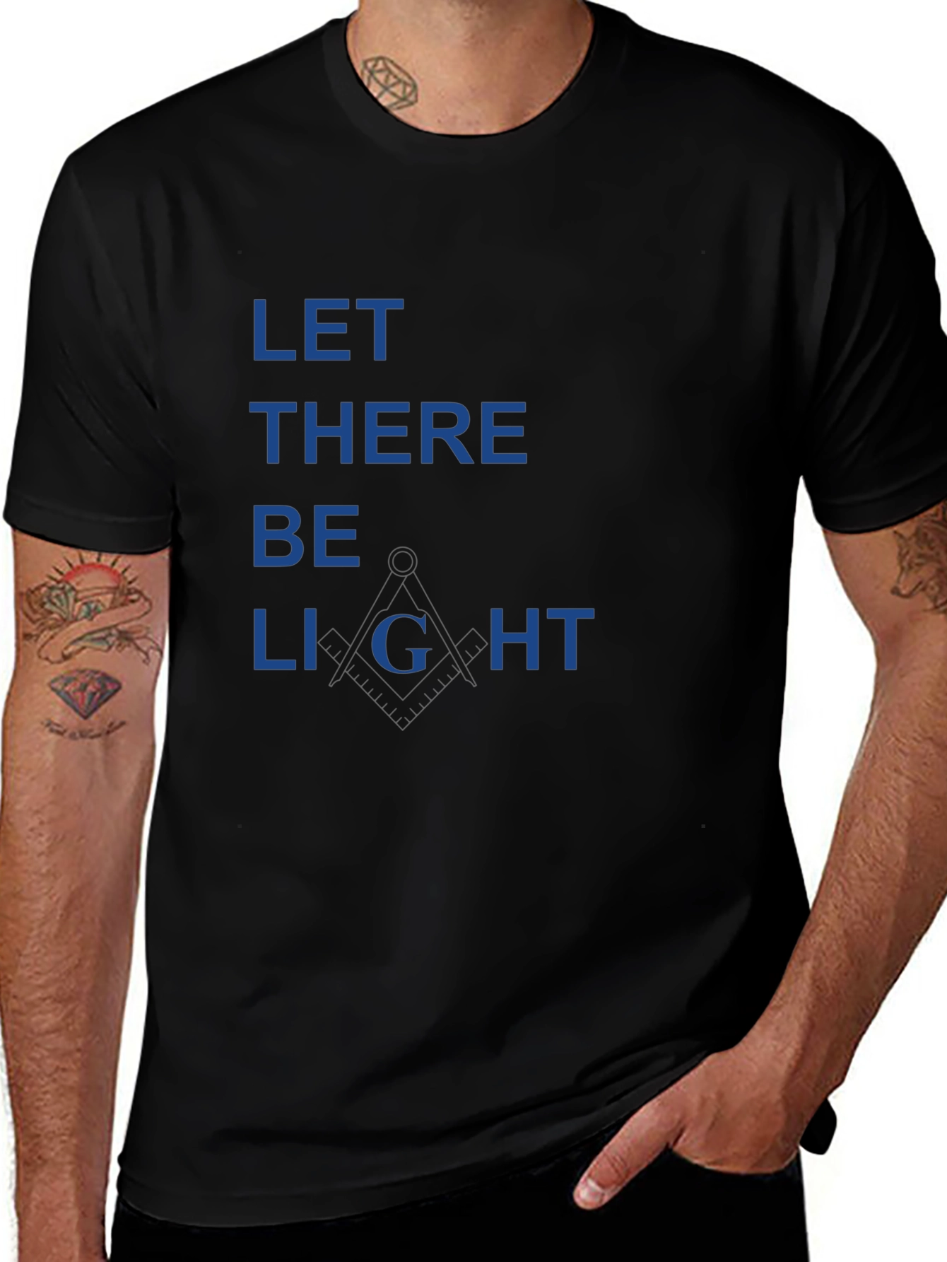 Let There Be Light Masonic T-Shirt - Black