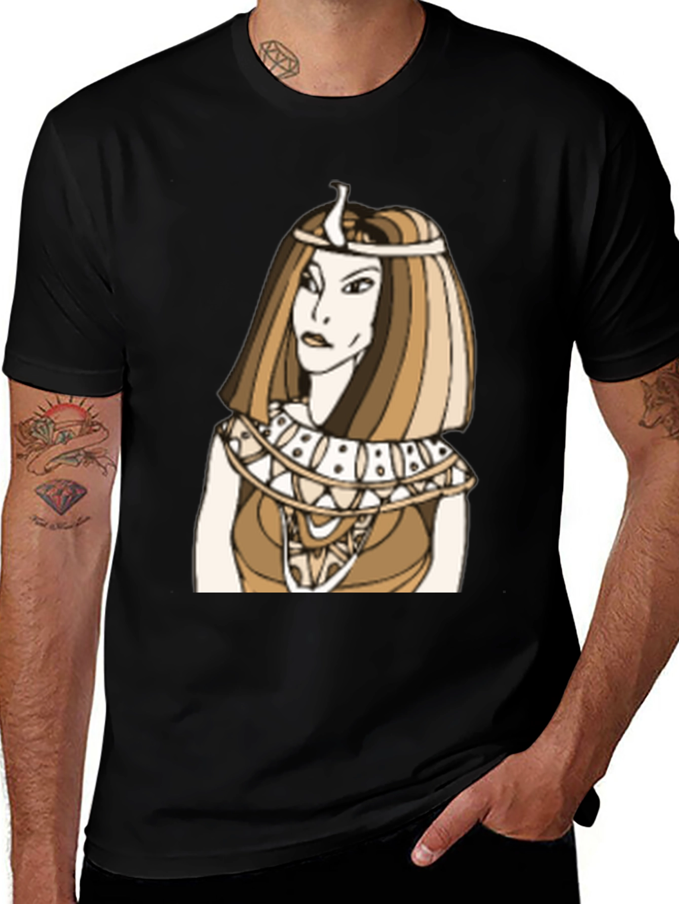 Egyptian Queen Graphic Tee - Unisex Black T-Shirt