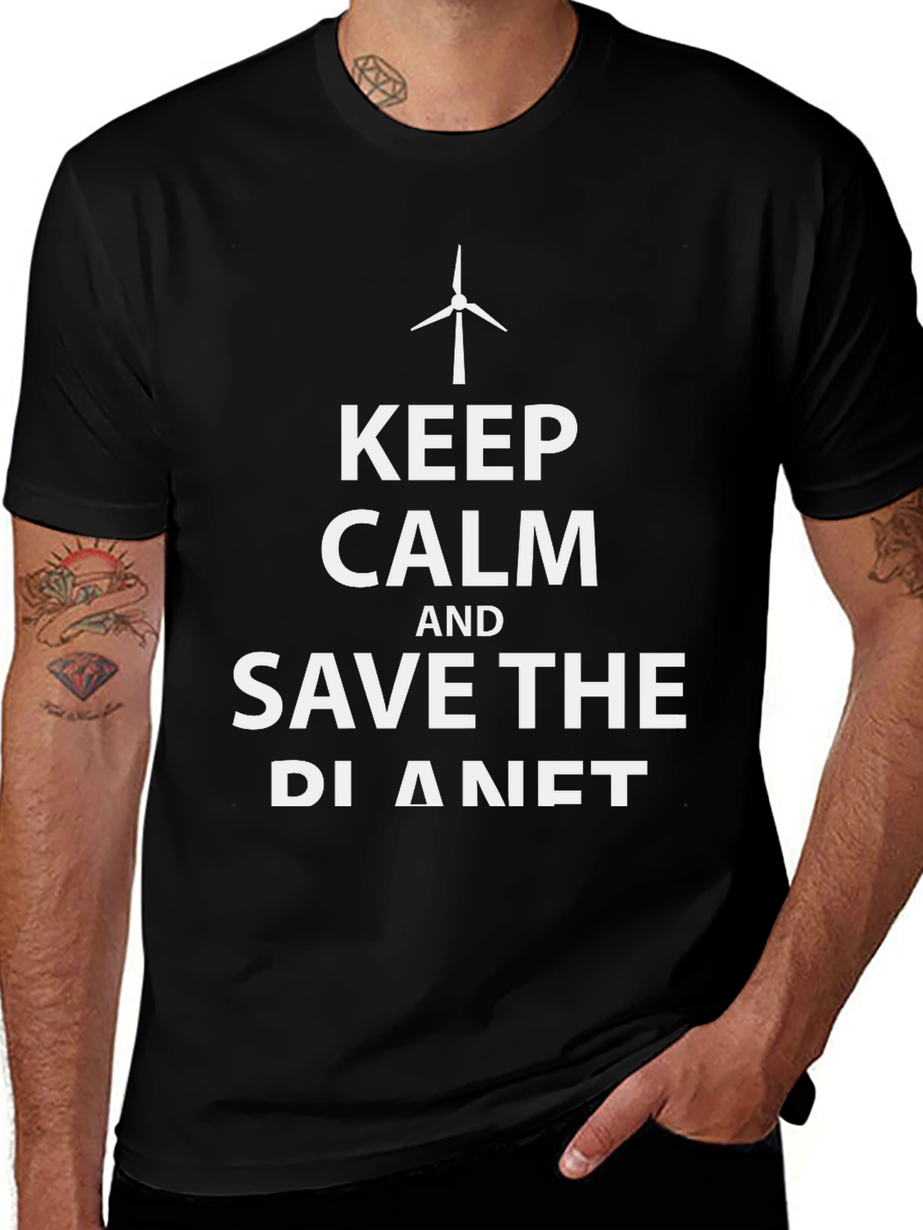 Variant 10 of Keep Calm Save the Planet Black T-Shirt