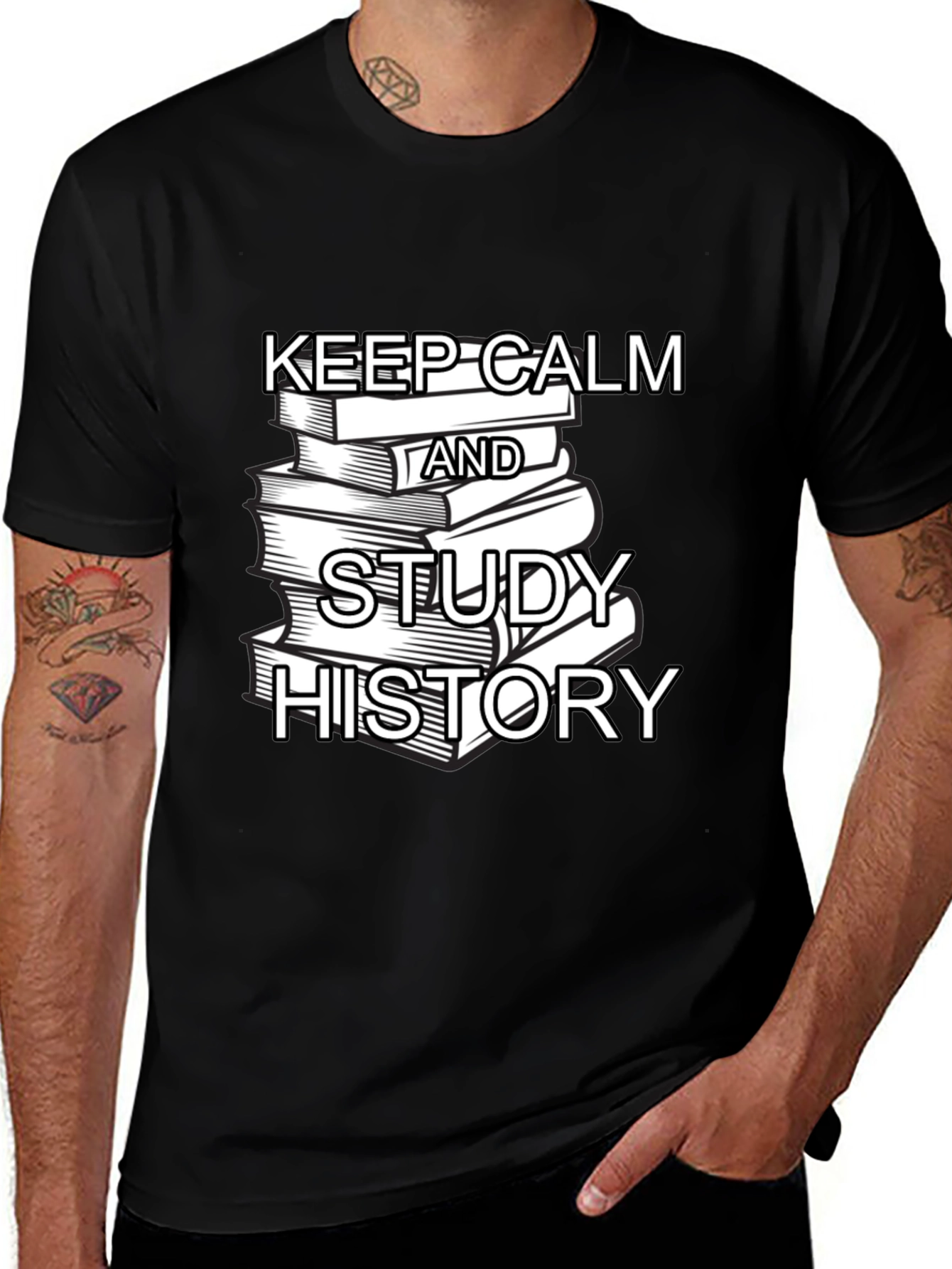 Variant 15 of Keep Calm and Study History Black T-Shirt