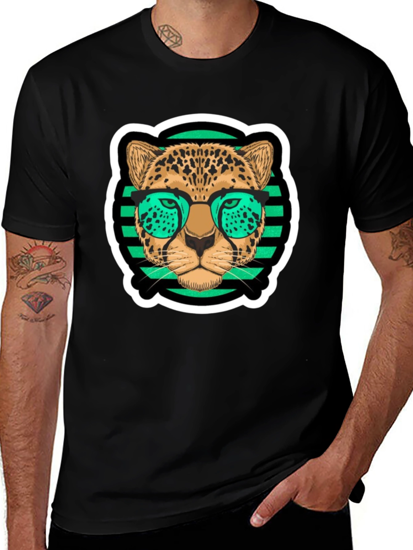 Black Cool Leopard T-Shirt main image