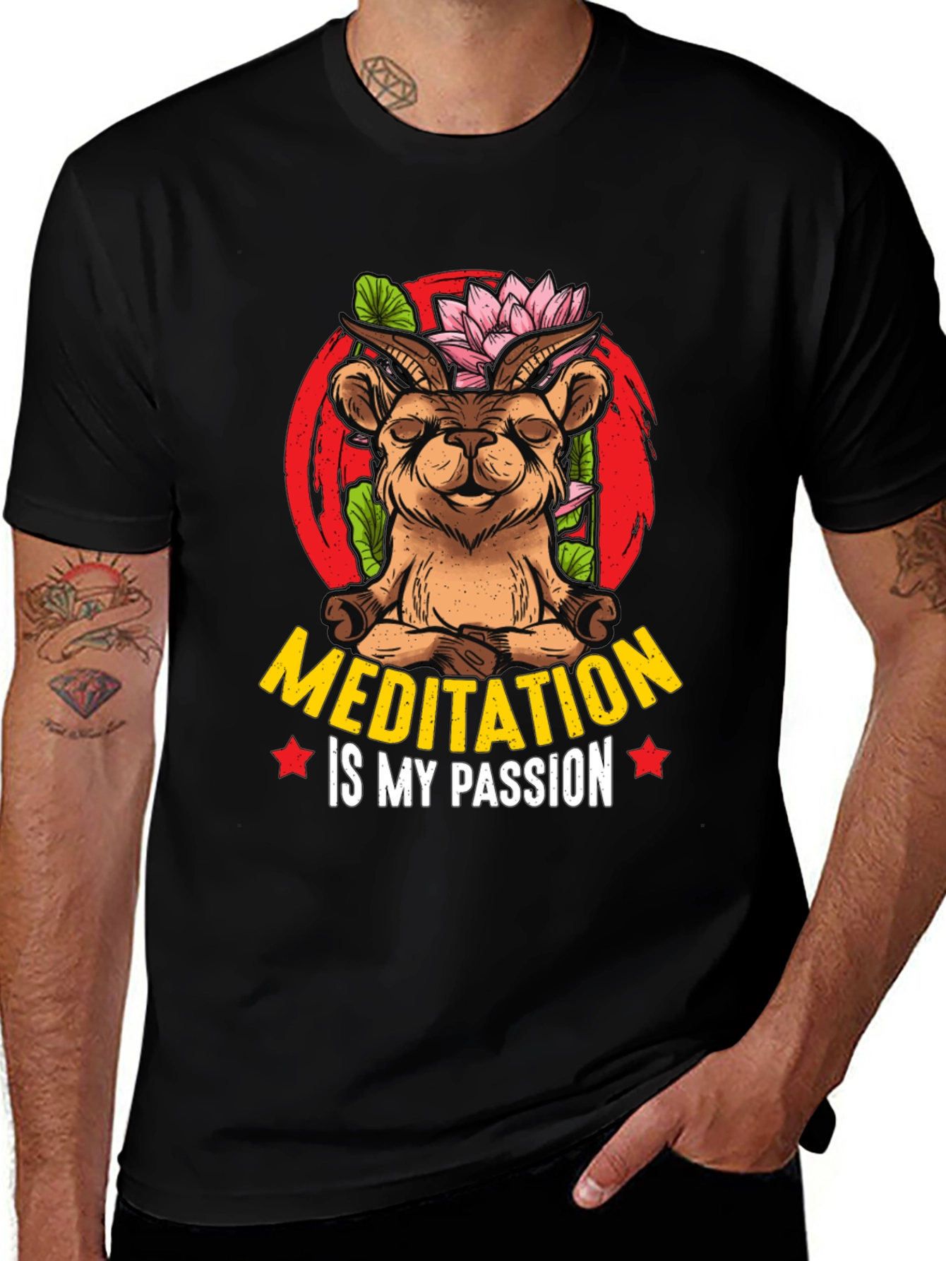 Variant 30 of Meditation Goat T-Shirt - Unisex Design