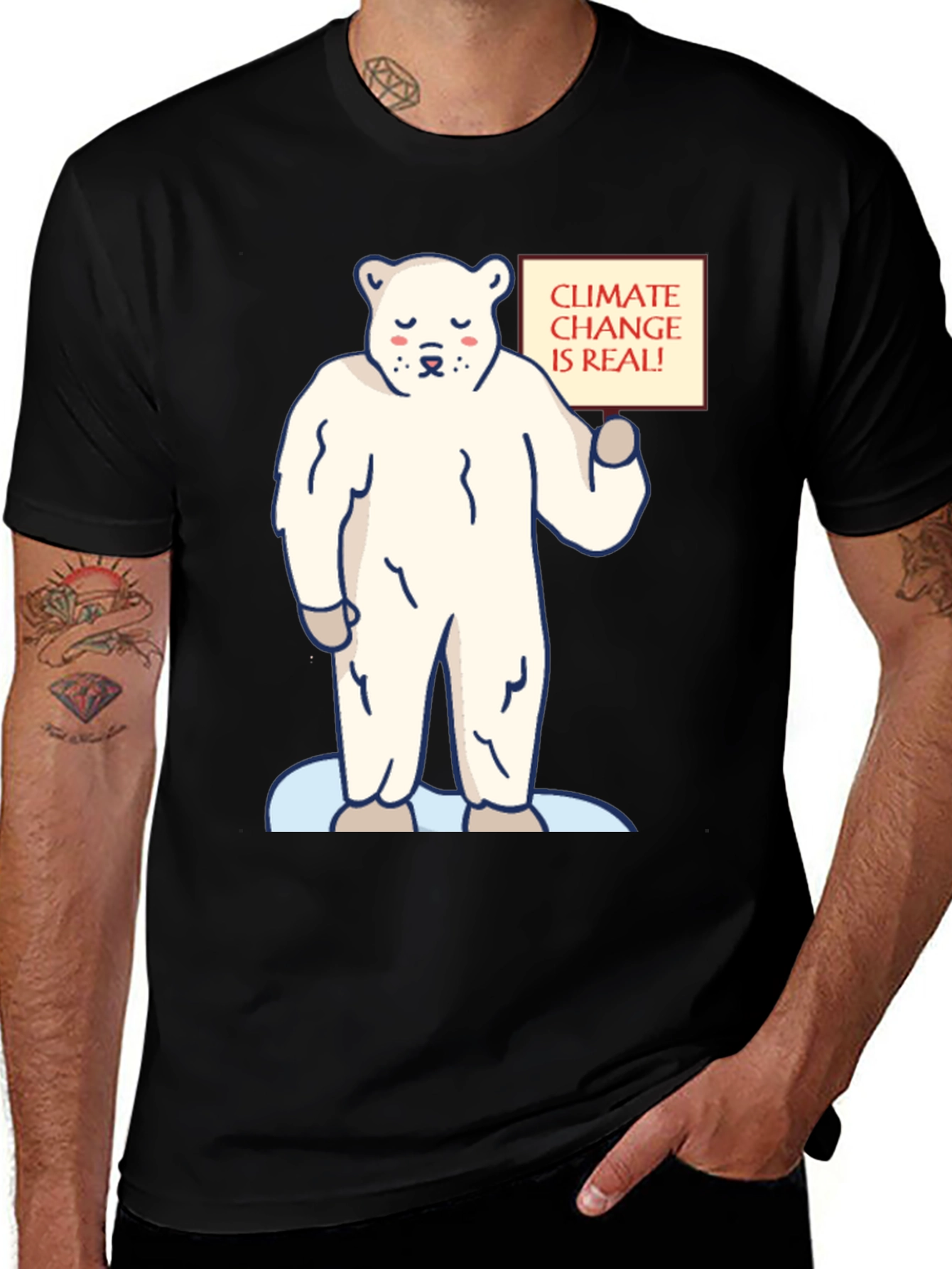 Variant 29 of Climate Change Awareness T-Shirt: Polar Bear Graphic Tee