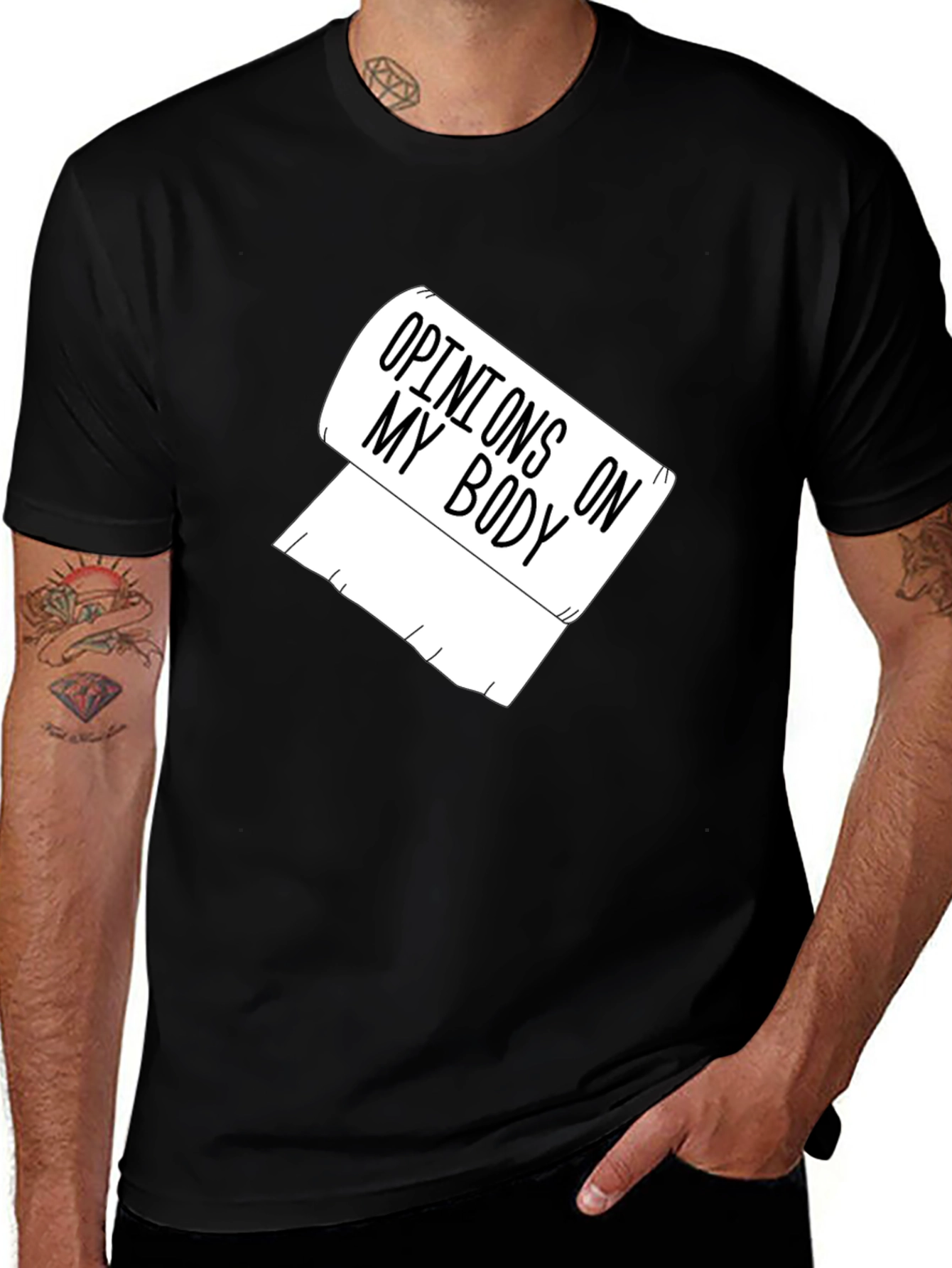 Variant 10 of Opinions on My Body Graphic Tee - Black Humor T-Shirt