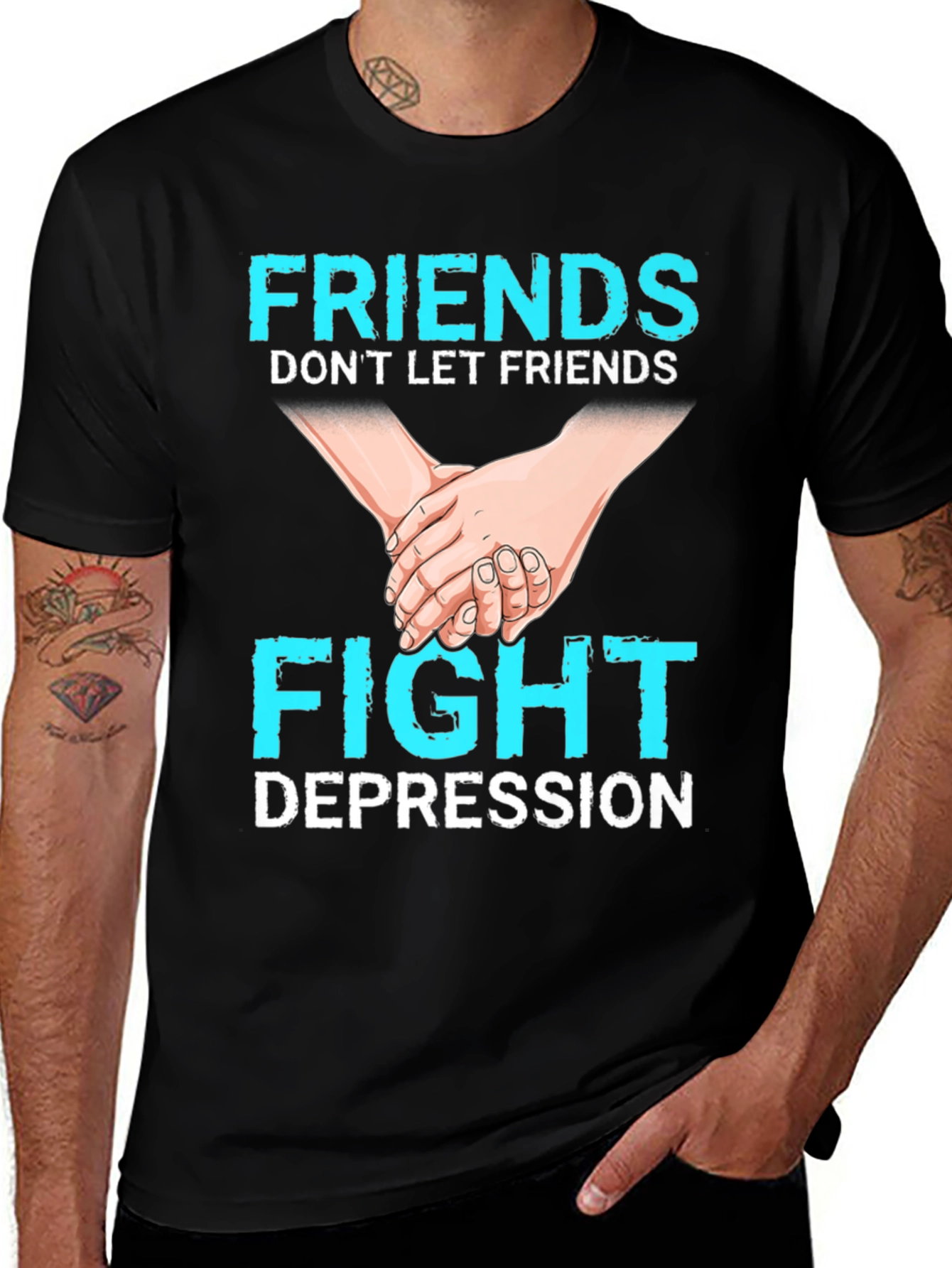 Variant 6 of Friends Don't Let Friends Fight Depression T-Shirt