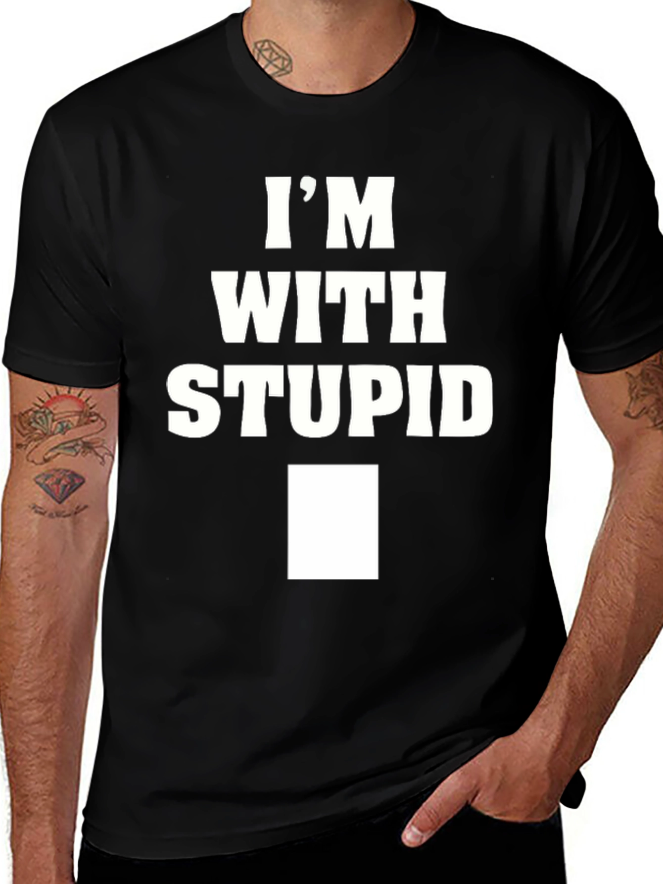 Variant 2 of I'm With Stupid Novelty Graphic T-Shirt