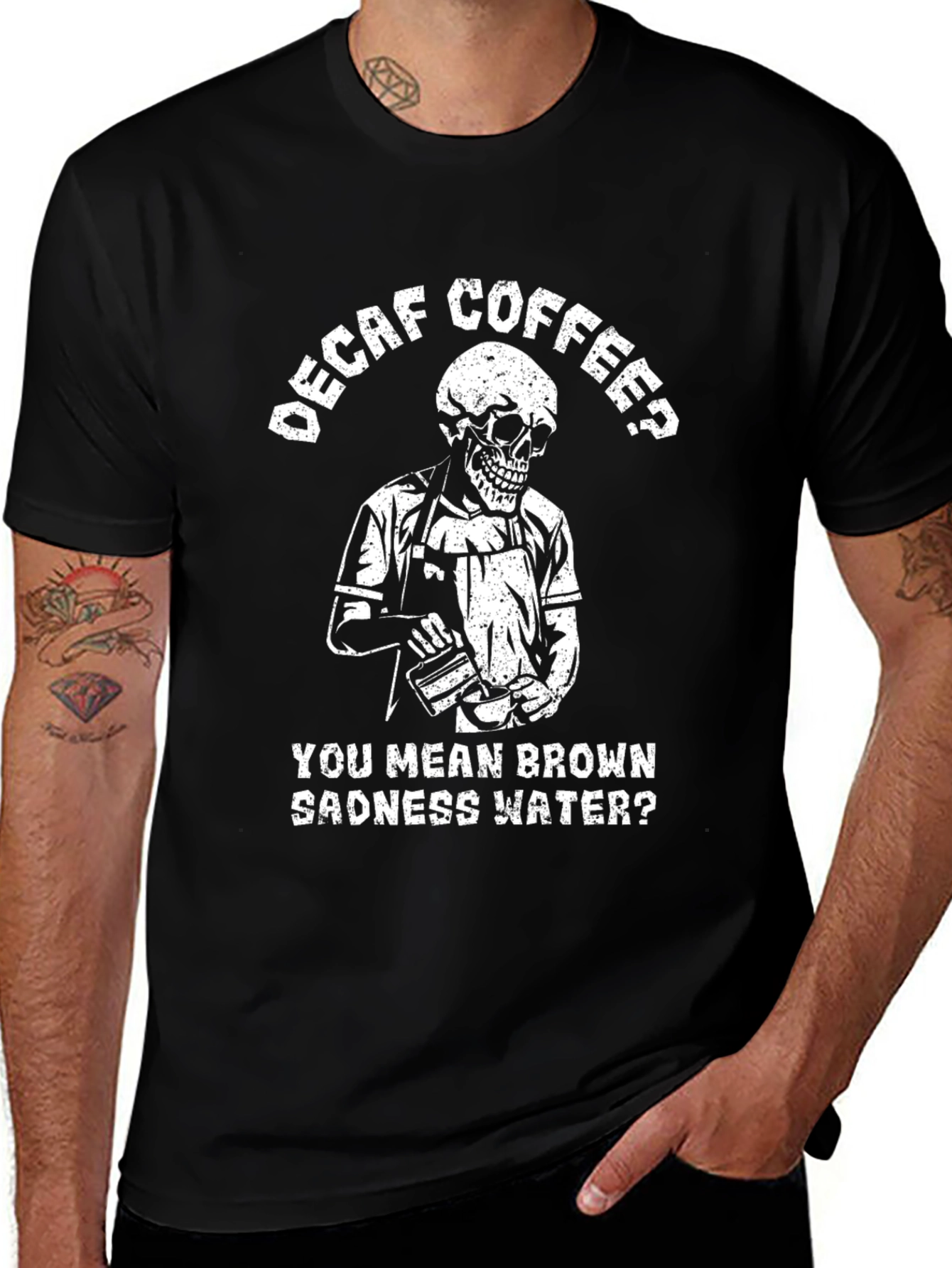 Decaf Coffee Brown Sadness Water T-Shirt