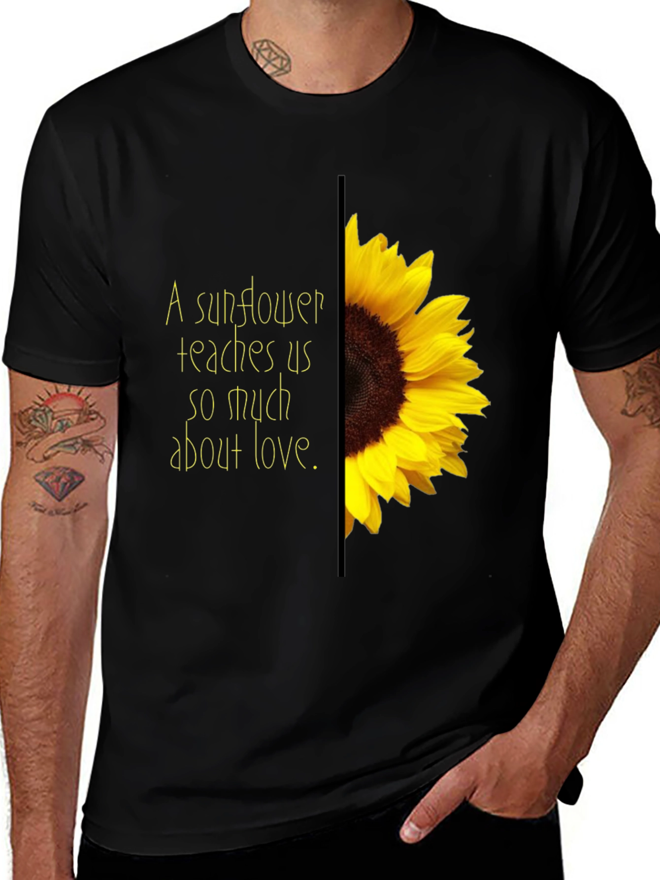 Variant 13 of Sunflower Love Graphic Tee - Black