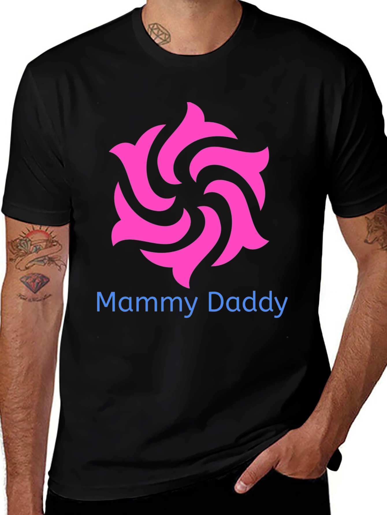 Variant 18 of Mammy Daddy Graphic Tee -  Cool Design Black T-Shirt
