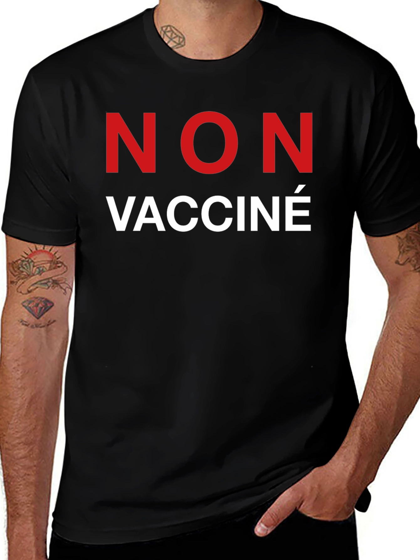 Variant 21 of Non Vacciné T-Shirt - French Language Novelty Tee