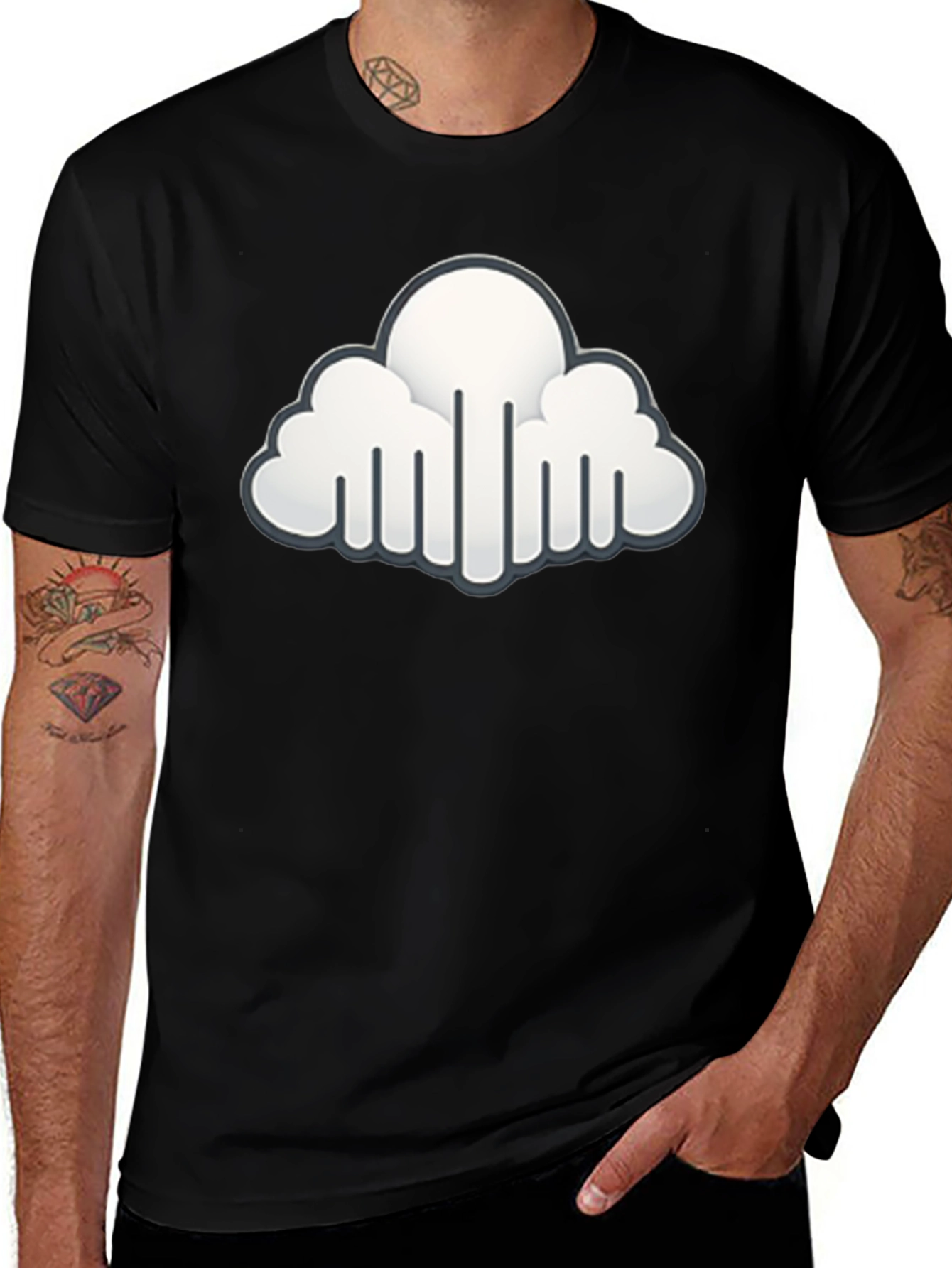 Variant 17 of Cloud Graphic Black T-Shirt - Stylish & Unique