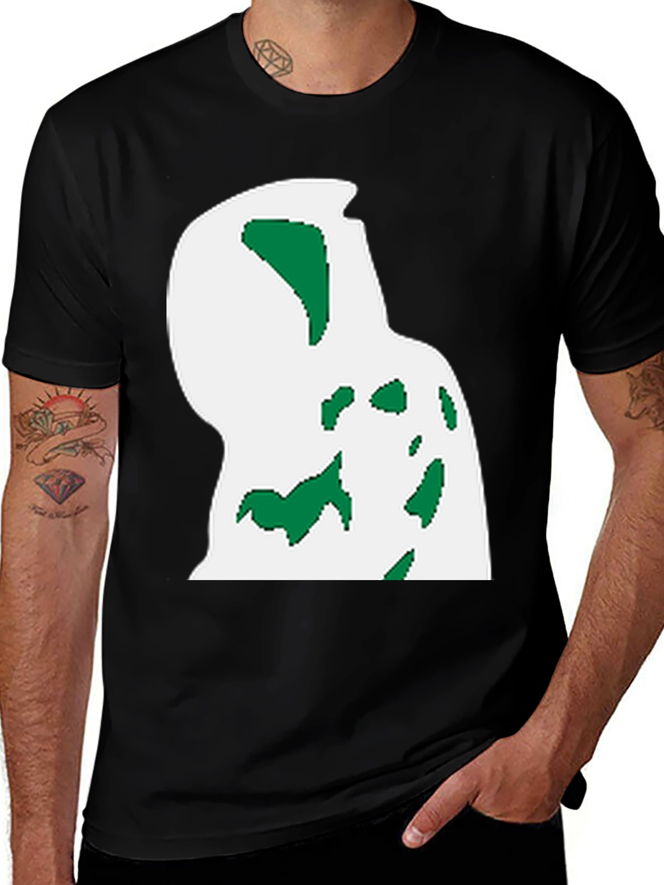 Variant 13 of Abstract Graphic Print Black T-Shirt