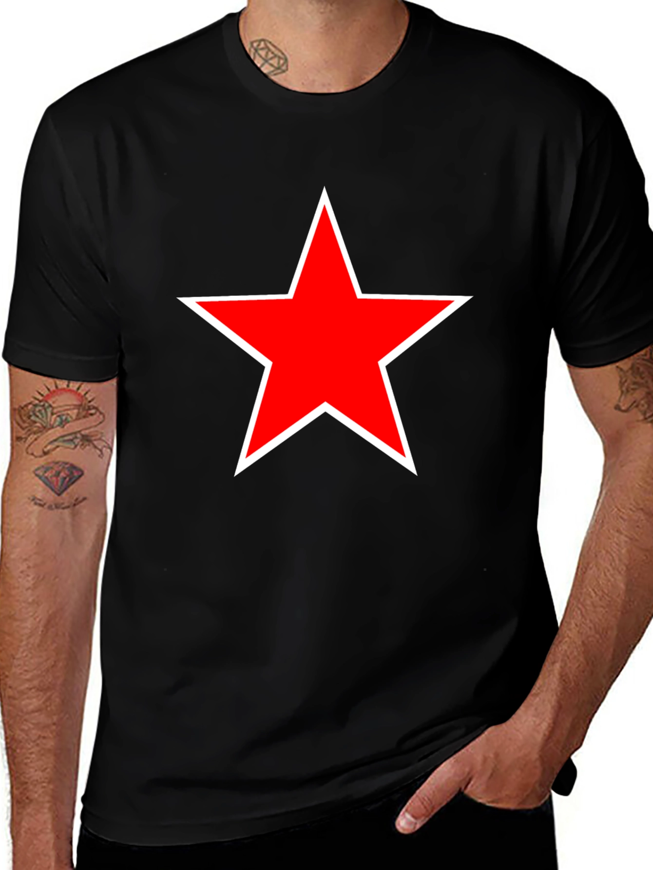 Variant 12 of Red Star Black T-Shirt