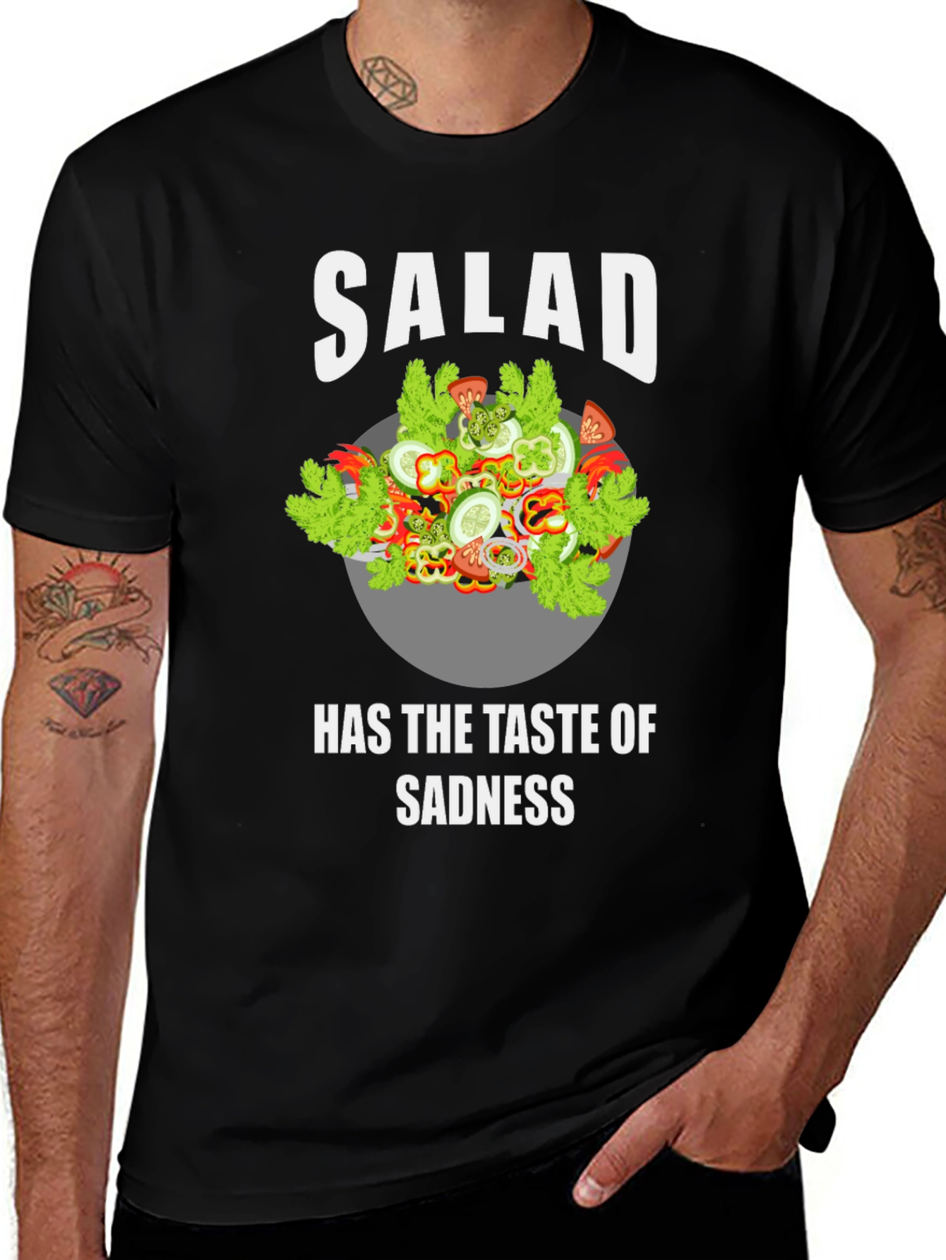 Variant 28 of Salad Taste of Sadness Graphic T-Shirt - Funny Tee