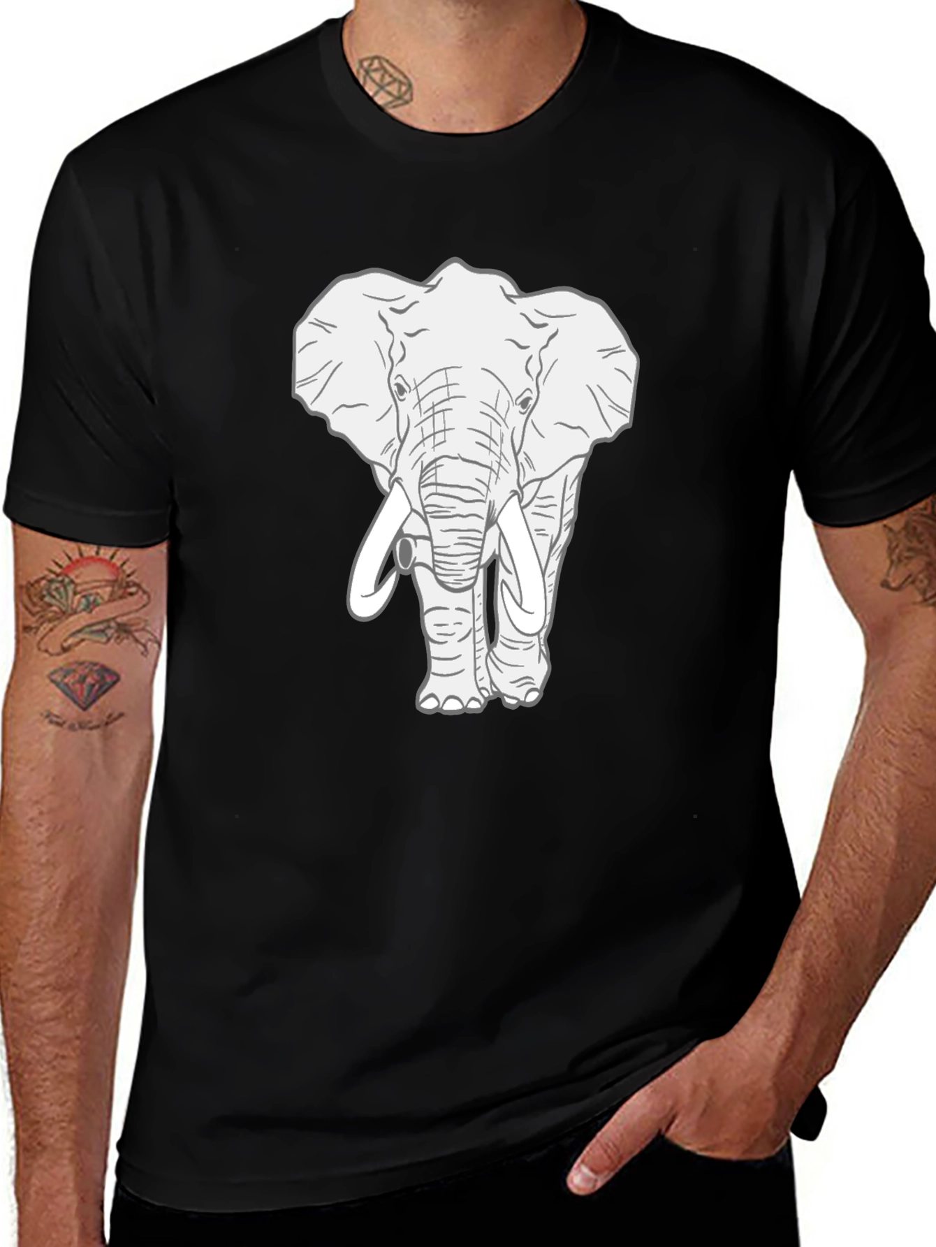 Elephant Graphic Tee - Cool Animal T-Shirt