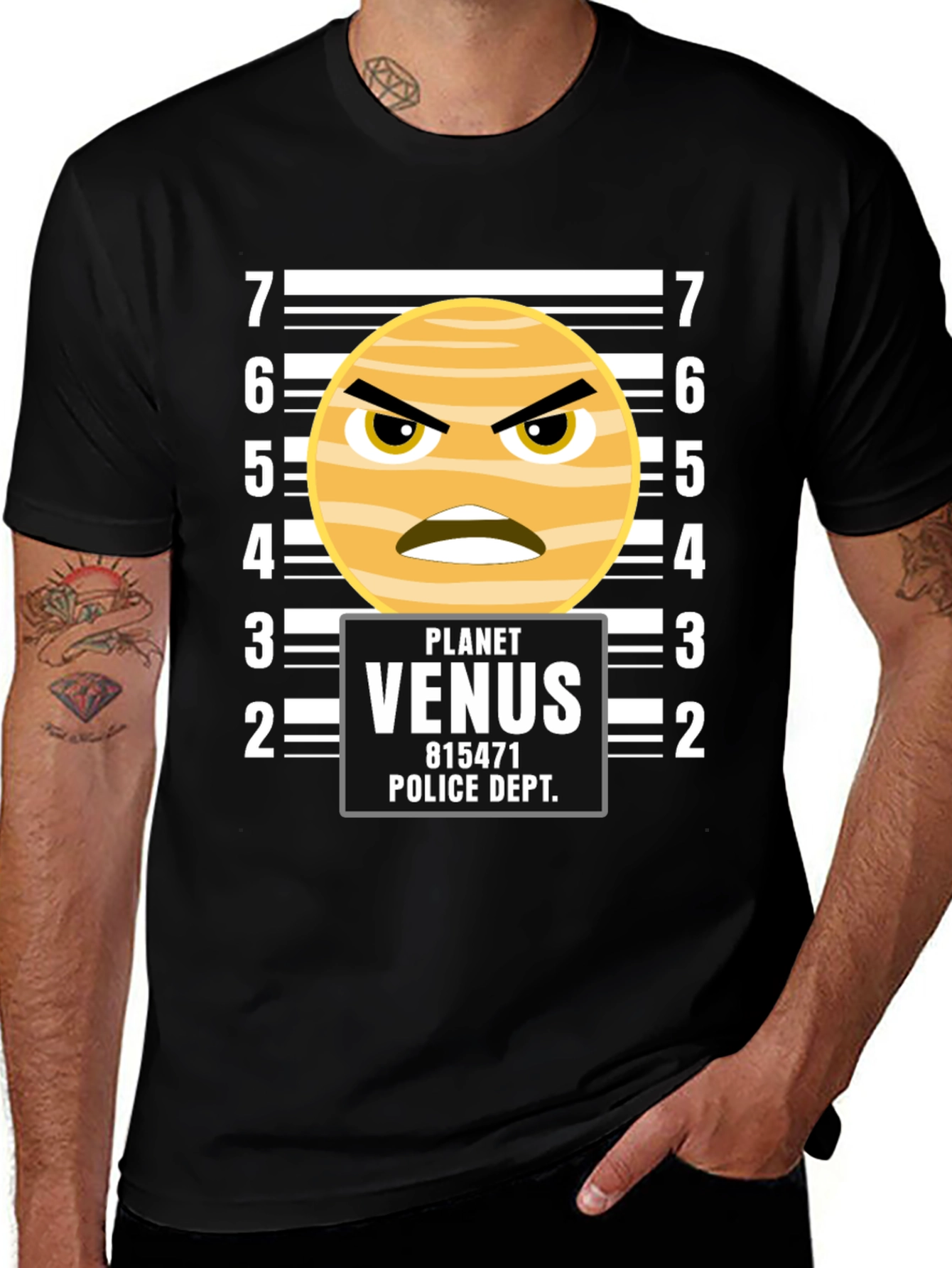Black Planet Venus Mugshot Graphic T-Shirt main image