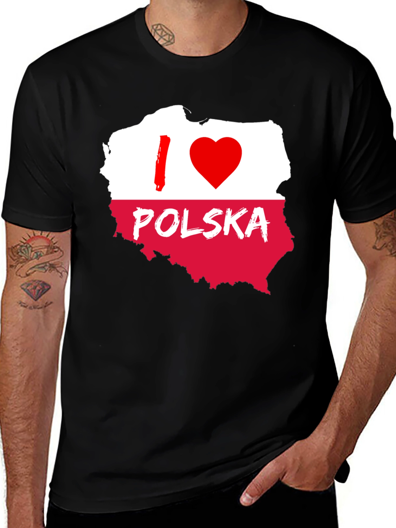 I Love Polska Poland Flag T-Shirt