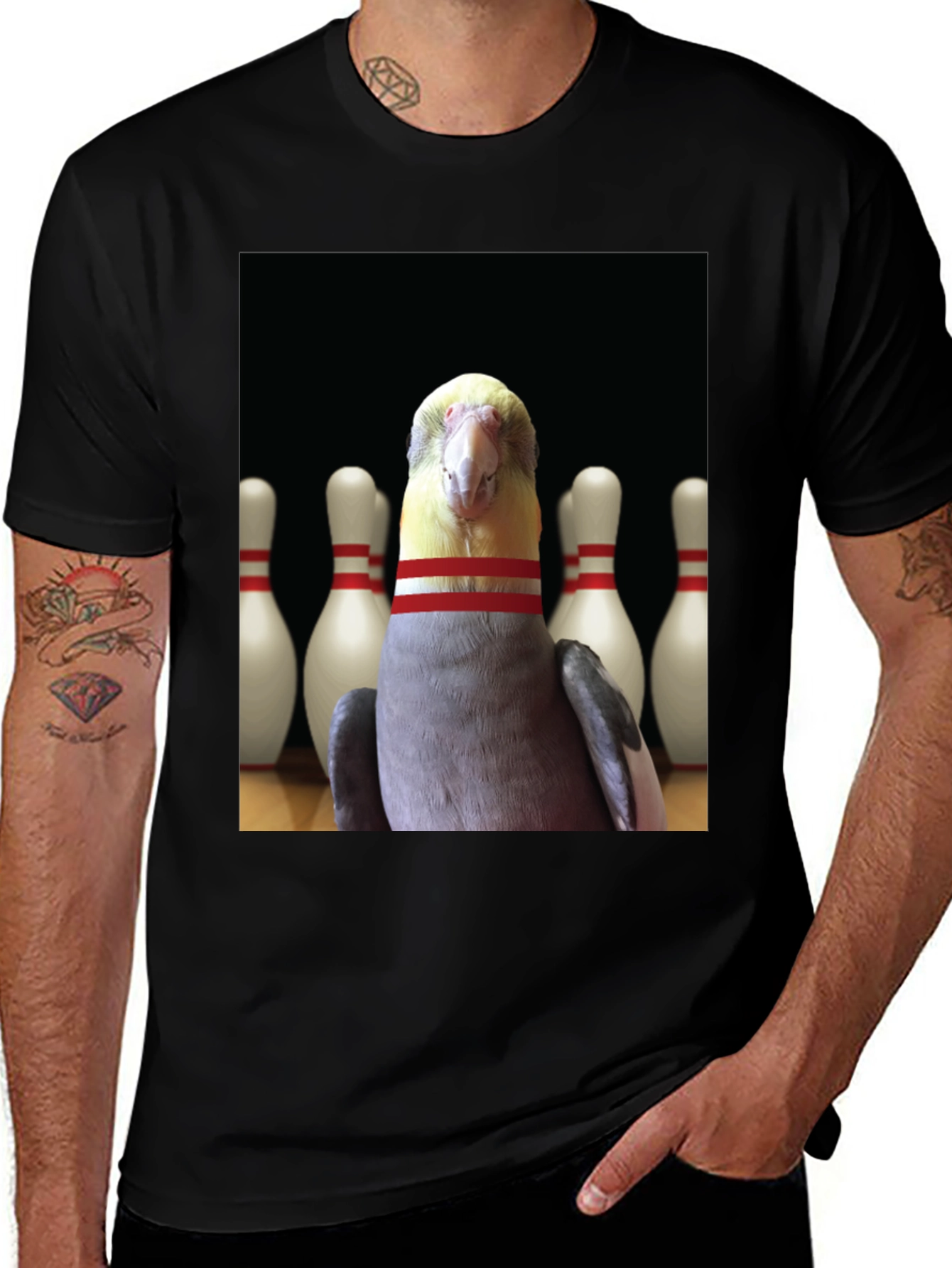 Variant 9 of Bowling Bird T-Shirt - Strike a Pose!