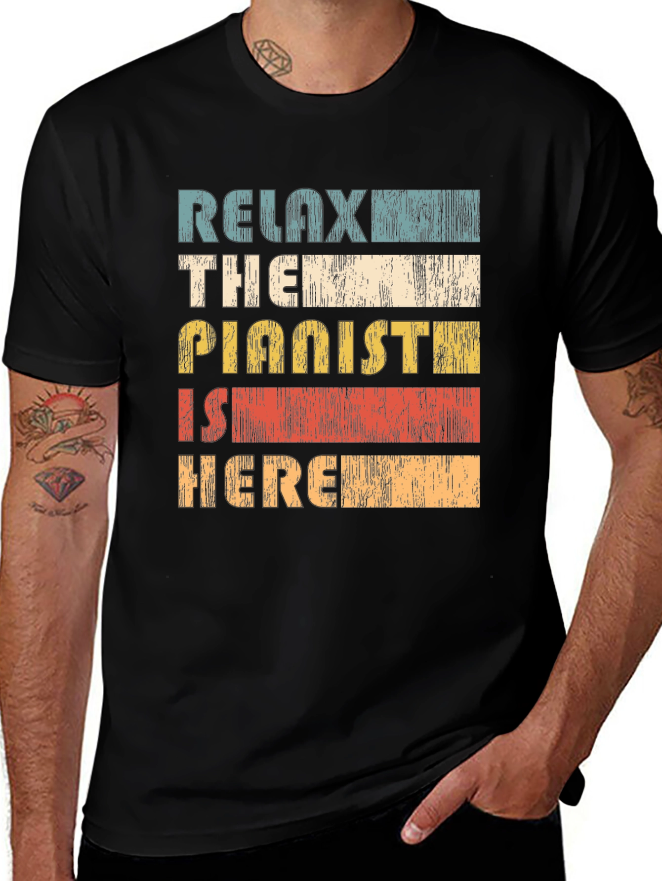 Relax The Pianist is Here Graphic T-Shirt