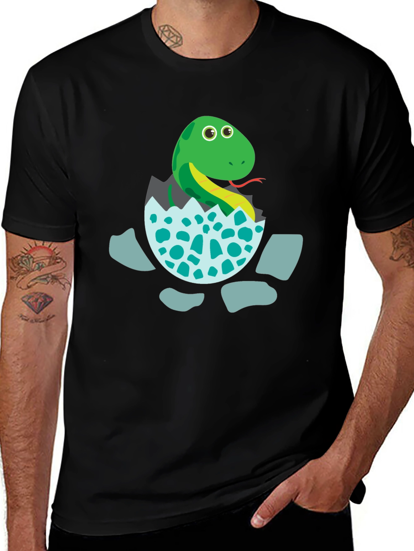 Variant 4 of Cute Hatching Snake Graphic Tee