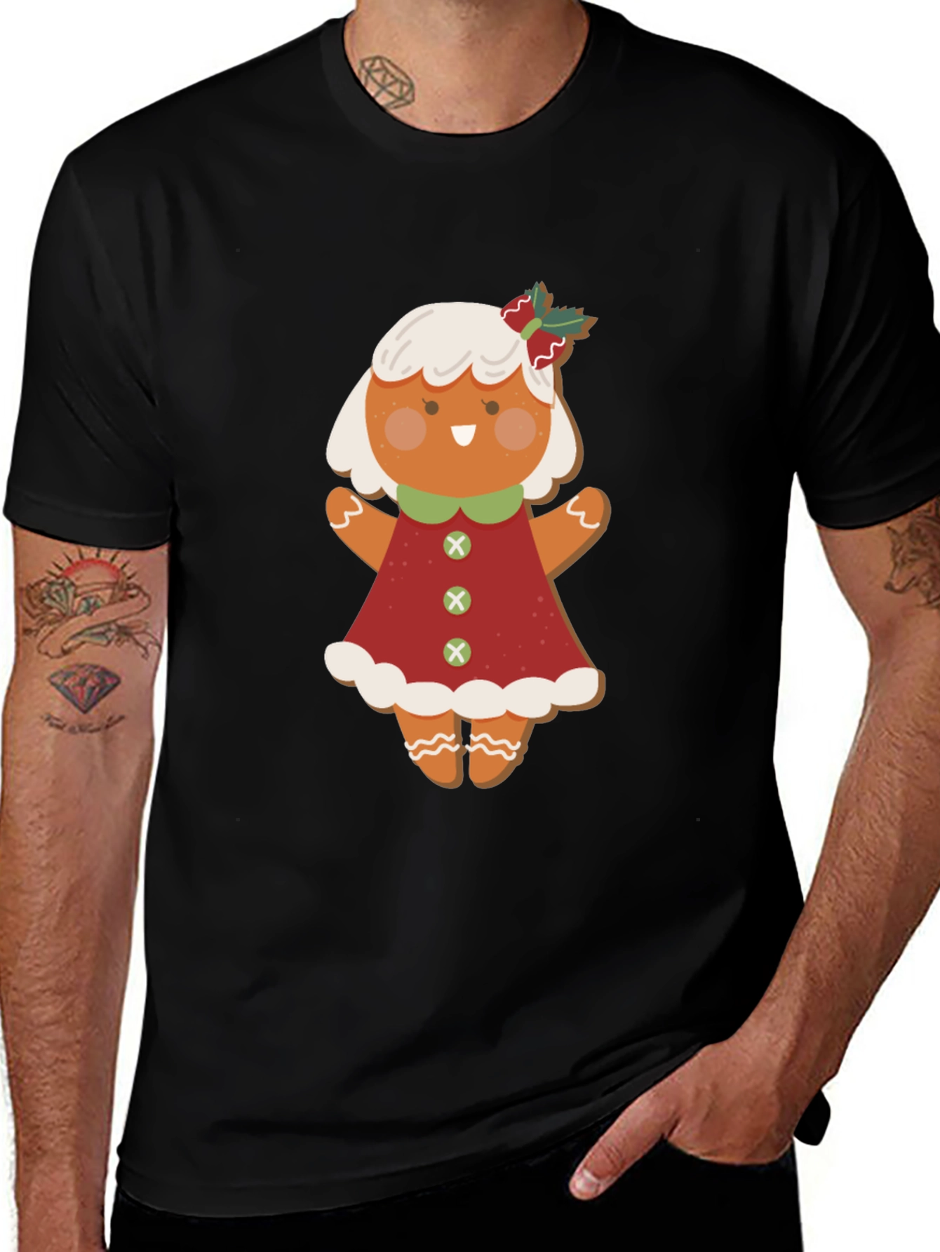 Variant 28 of Gingerbread Girl T-Shirt: Festive Holiday Style
