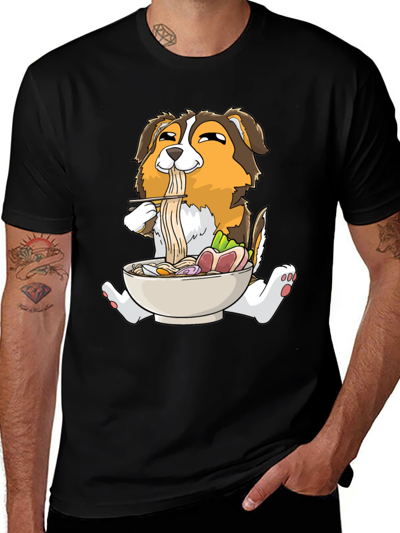 Variant 15 of Dog Ramen T-Shirt: Cute Canine Noodle Lover Tee