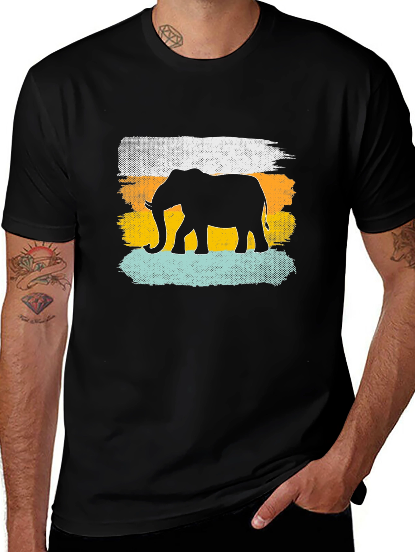Variant 5 of Elephant Silhouette Graphic Tee - Unisex