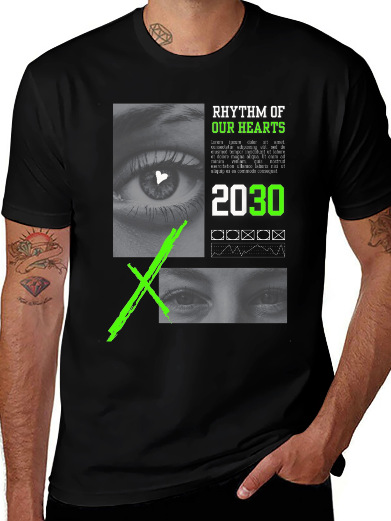 Variant 15 of Rhythm of Our Hearts 2030 Graphic Tee