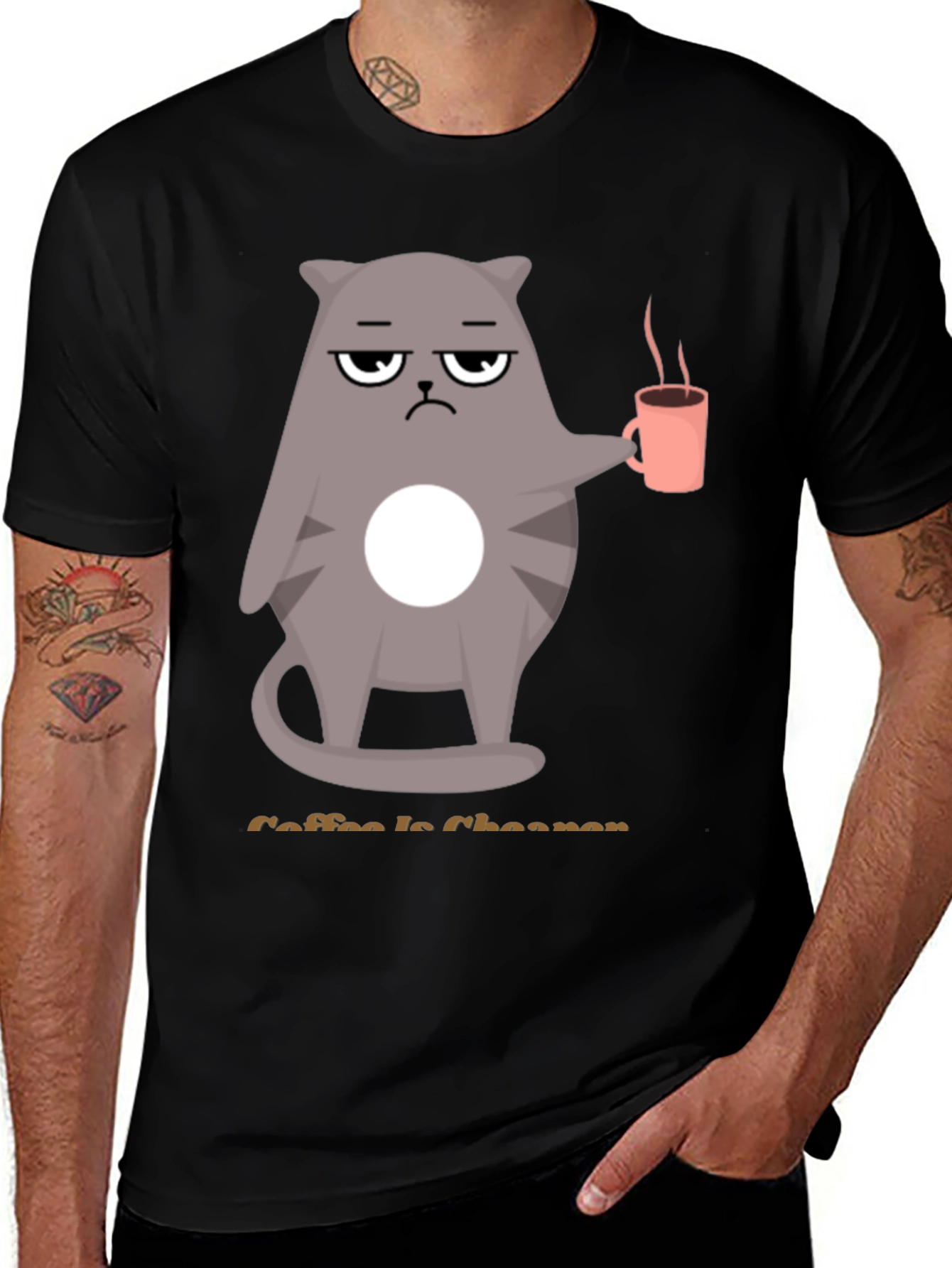Coffee is Cheaper T-Shirt - Grumpy Cat Design